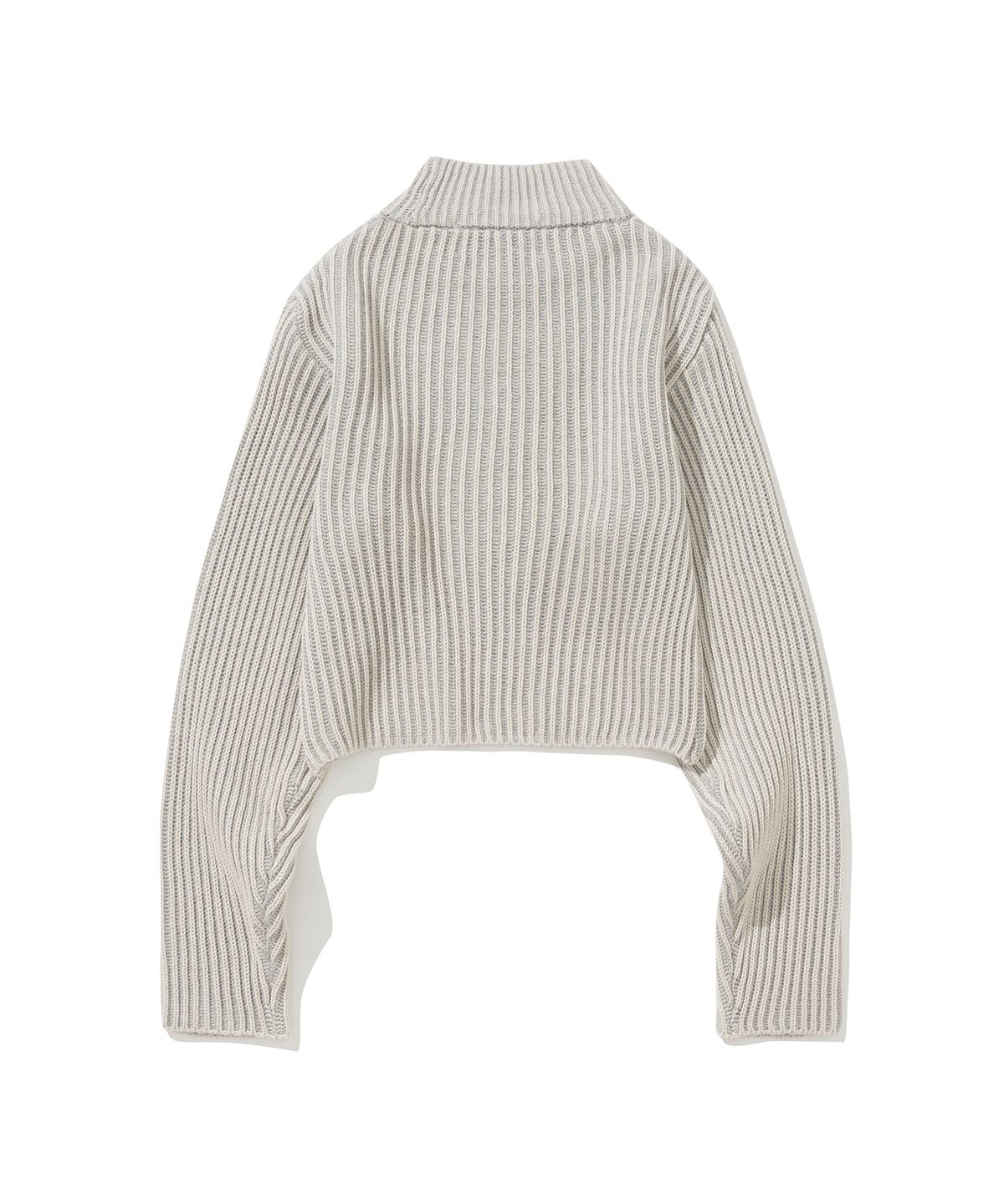 니티드(KNITTED) (W) 투톤 골지 자수 로고 니트 SWISS