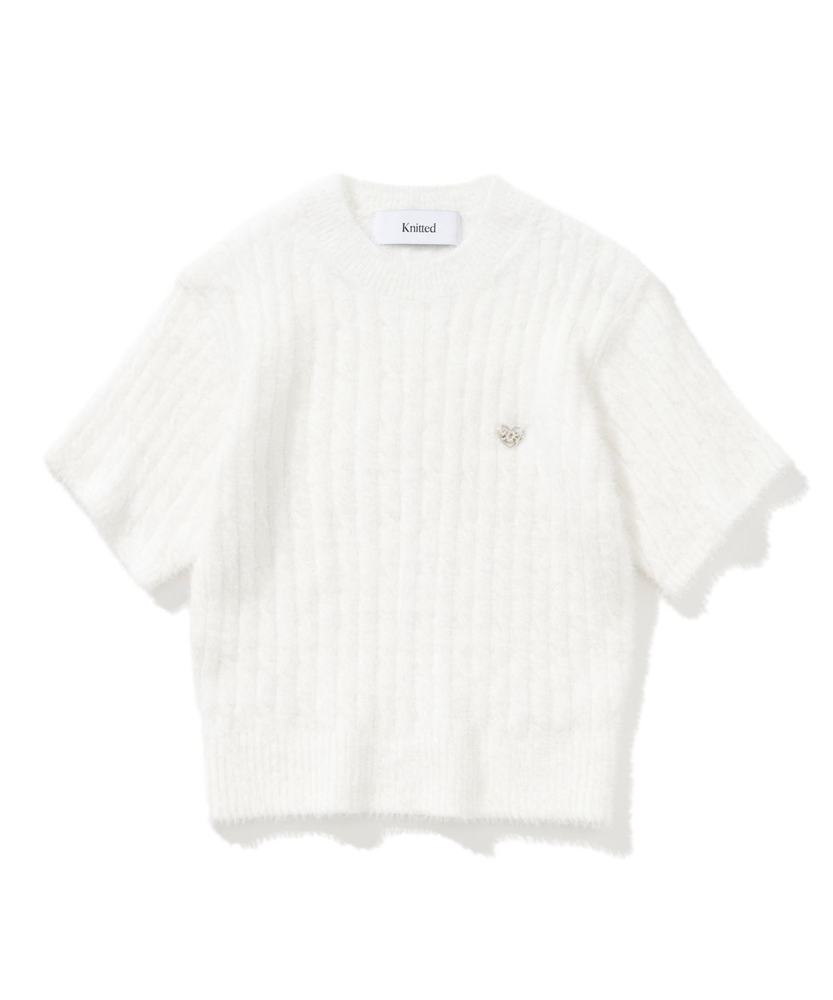 니티드(KNITTED) (W)  헤어리 퍼 케이블 크롭 니트 IVORY
