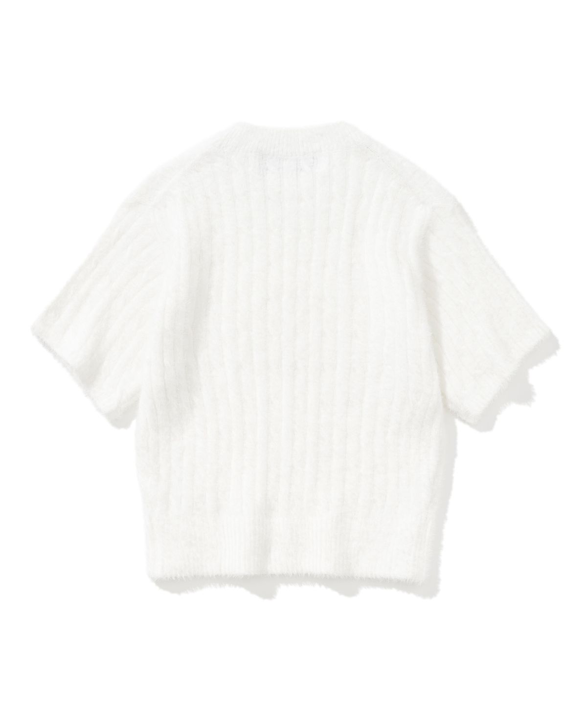 니티드(KNITTED) (W)  헤어리 퍼 케이블 크롭 니트 IVORY
