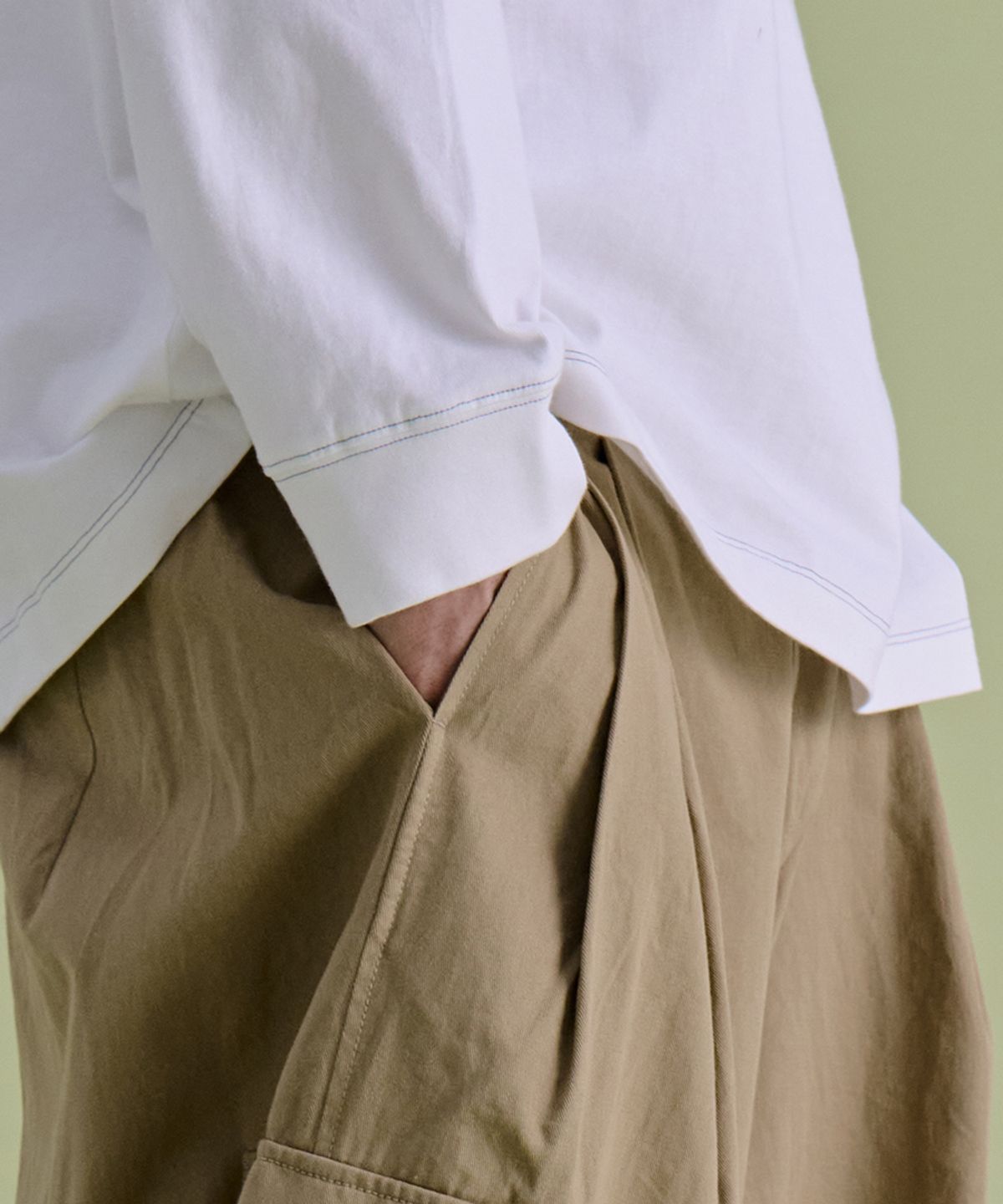 논타입(NONTYPE) BIG POT WIDE PANTS (BEIGE)
