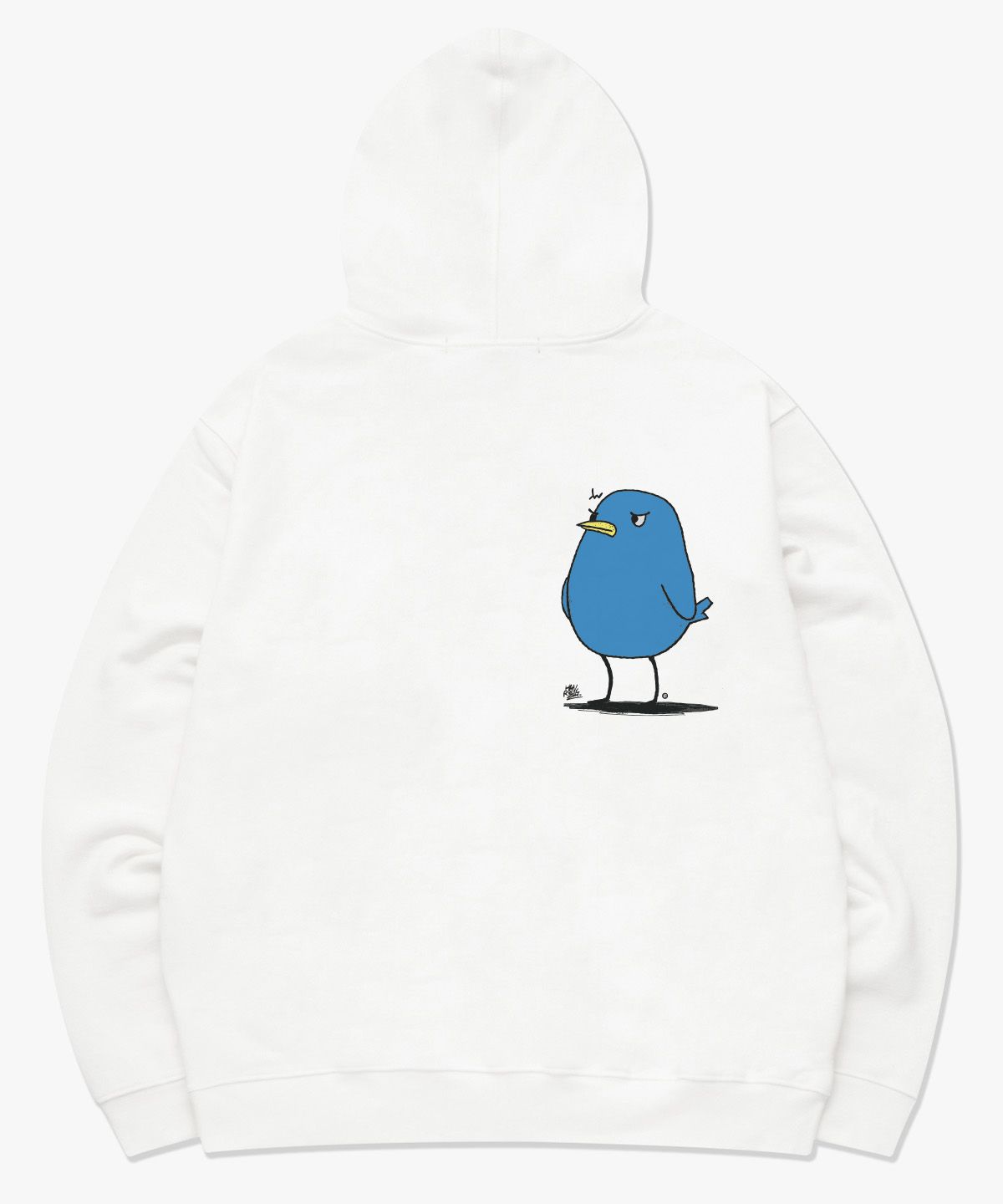 레이쿠(REIKU) RK blue bird white hoodie 블루버드 화이트 후드티