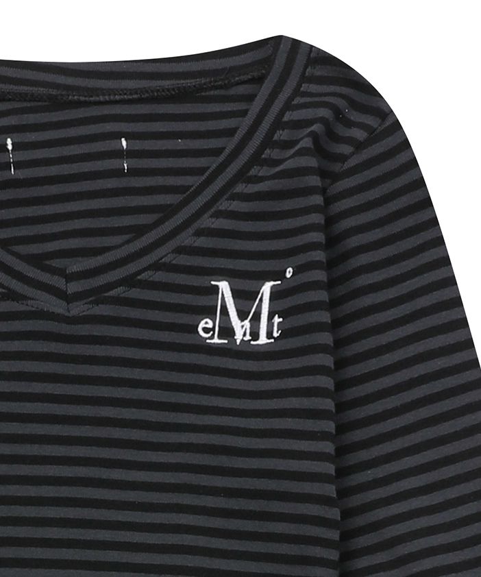MUSINSA | MUCENT Emma V-neck Striped Long Sleeve T-shirt (2