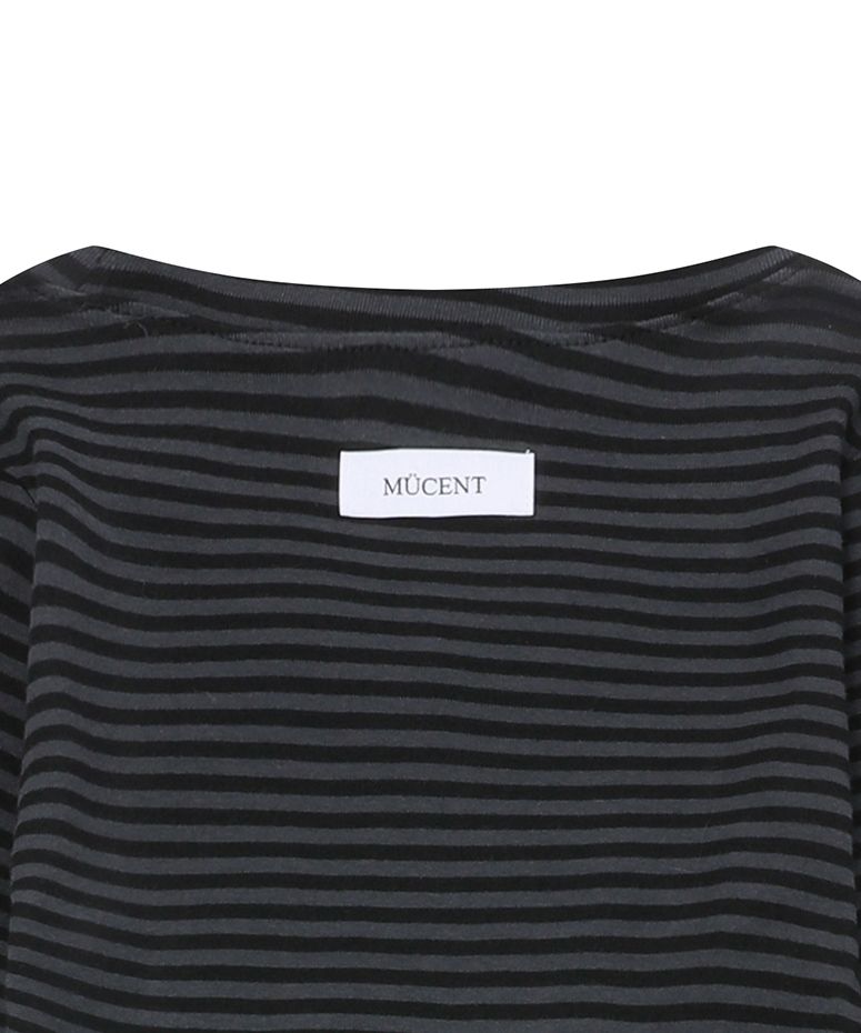 【MUCENT】Emma V-neck Striped Long Sleeve T-Shirt★追跡可 MUSINSA公式 | MUCENT Emma V-neck Striped Long Sleeve T-shirt