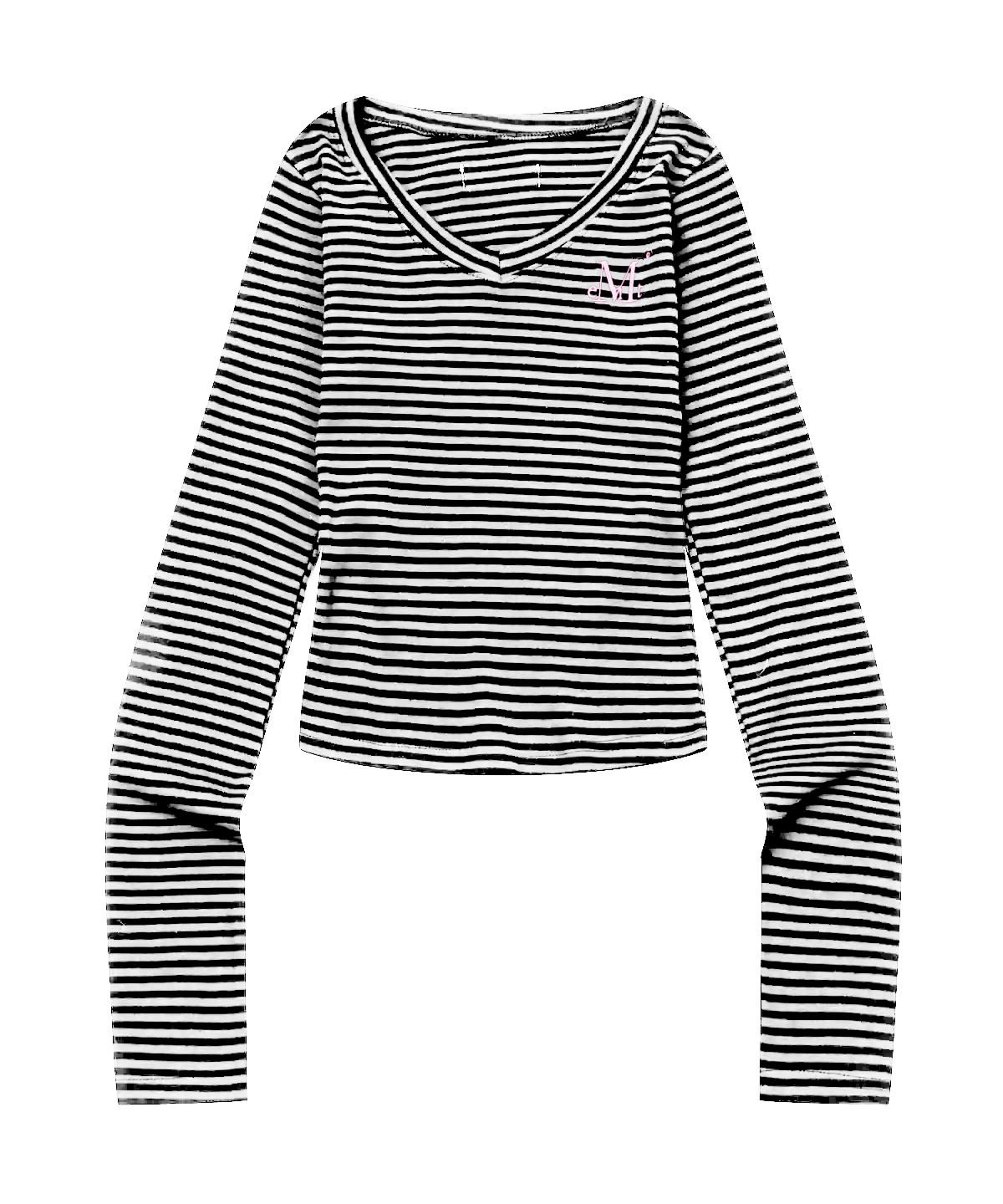 国産品 MUSINSA | MUCENT Emma V-neck Striped Long Sleeve T-shirt (2 トップス