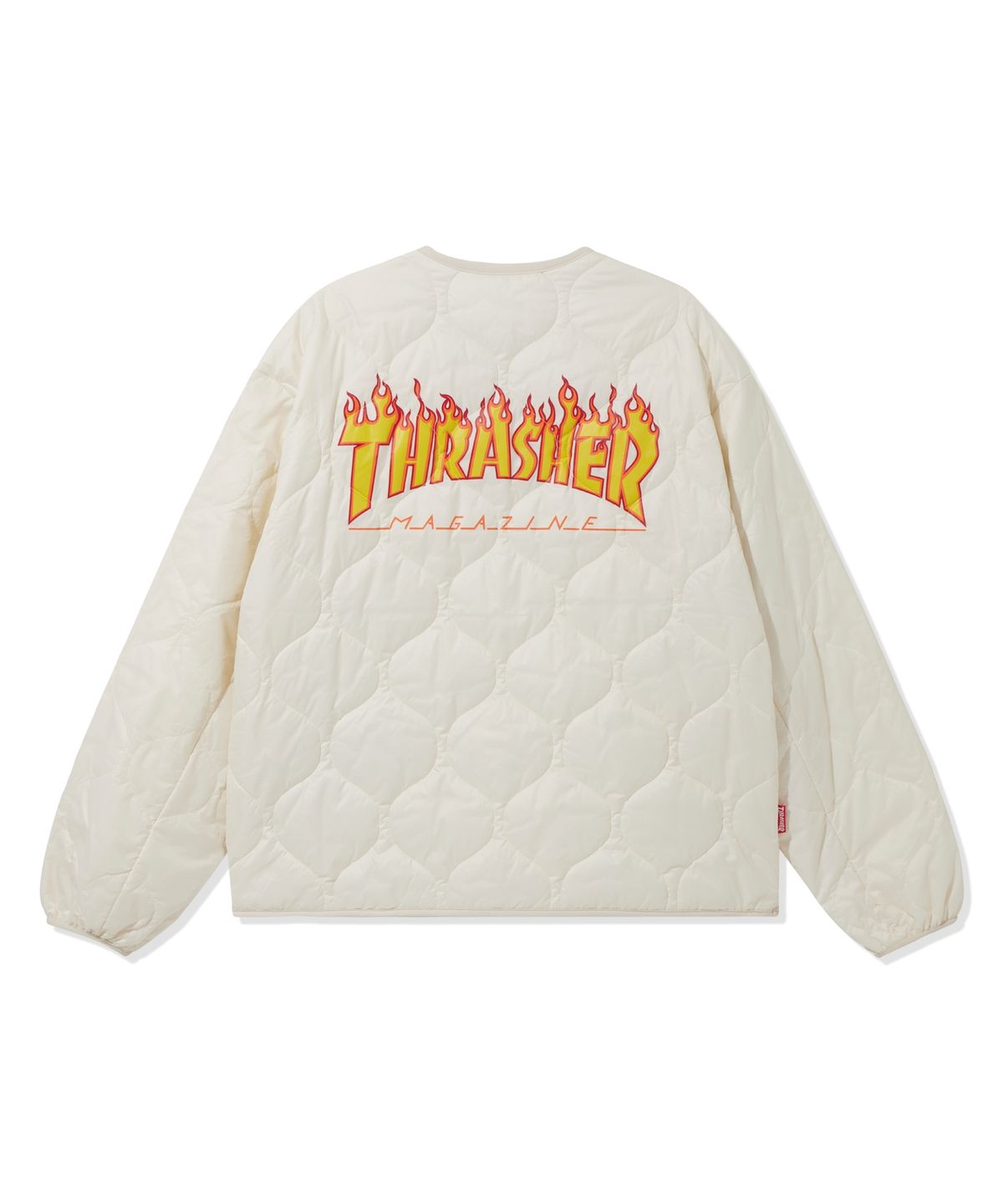 트레셔(THRASHER) 플레임 로고 퀼팅 자켓 아이보리