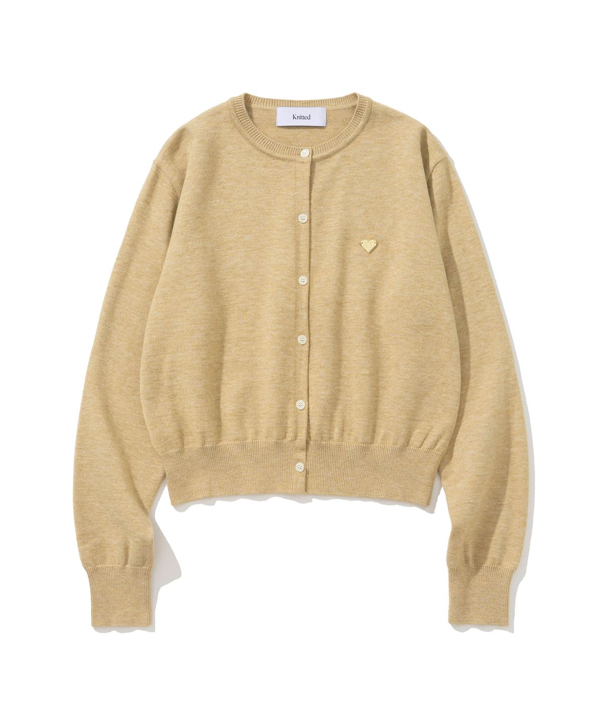 니티드(KNITTED) (W) 베이직 에센셜 워셔블 라운드 가디건 BEIGE