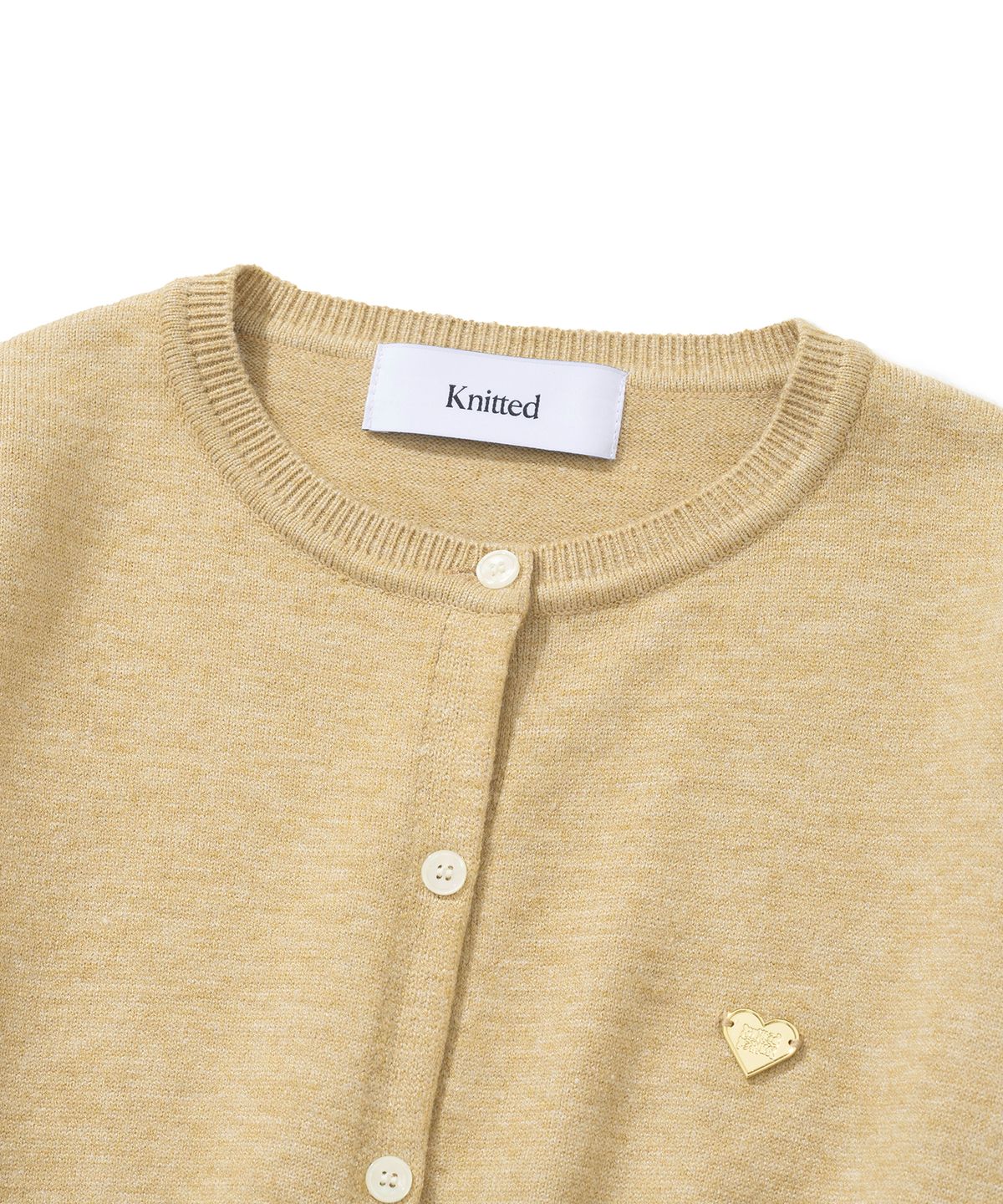 니티드(KNITTED) (W) 베이직 에센셜 워셔블 라운드 가디건 BEIGE
