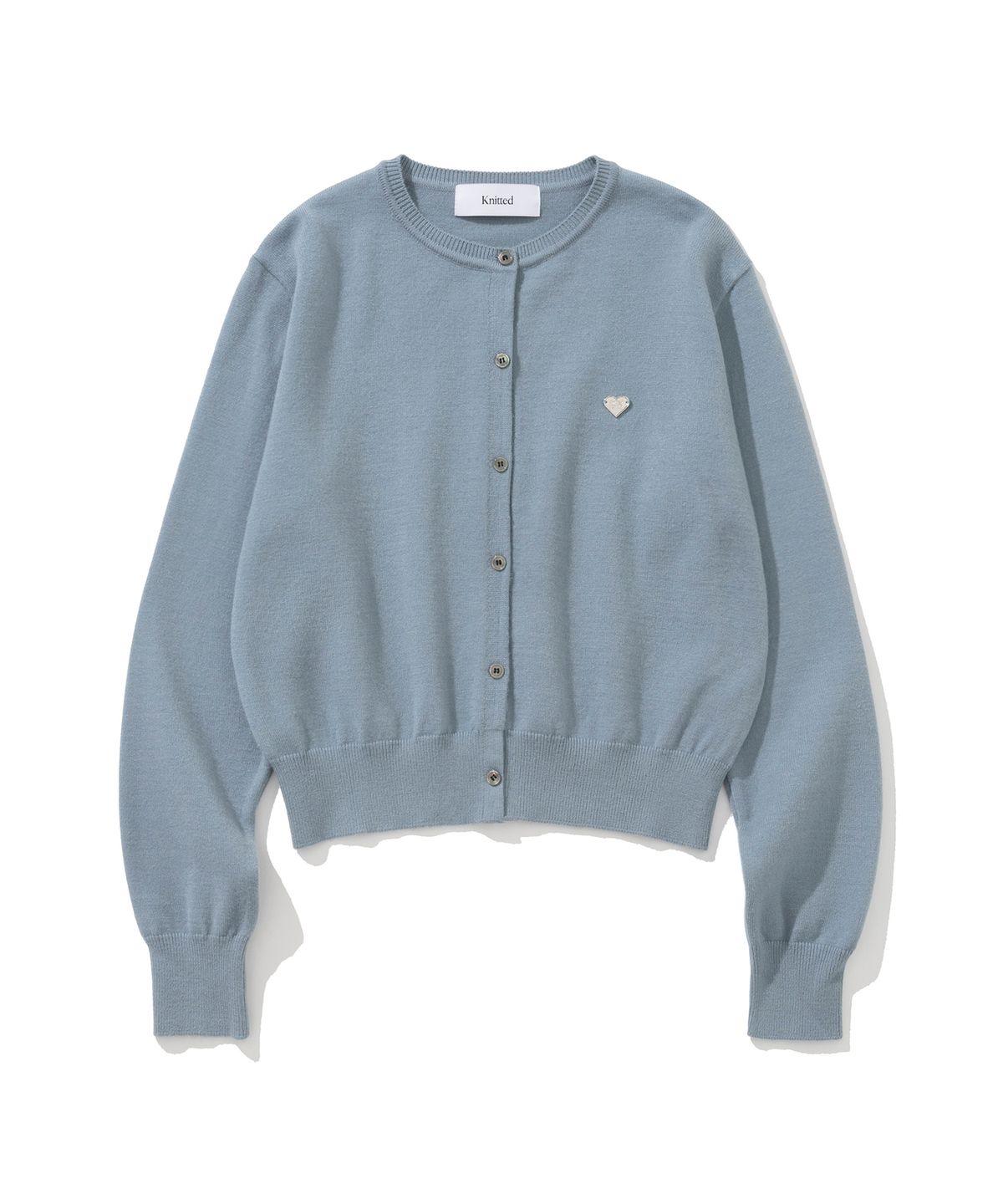 니티드(KNITTED) (W) 베이직 에센셜 워셔블 라운드 가디건 STONE BLUE