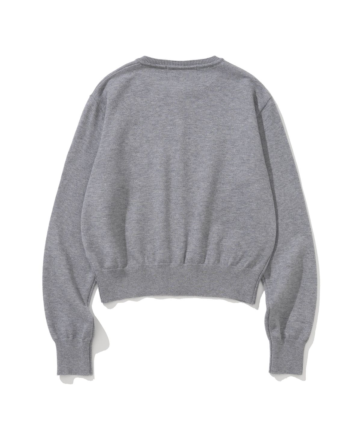 니티드(KNITTED) (W) 베이직 에센셜 워셔블 라운드 가디건 GREY