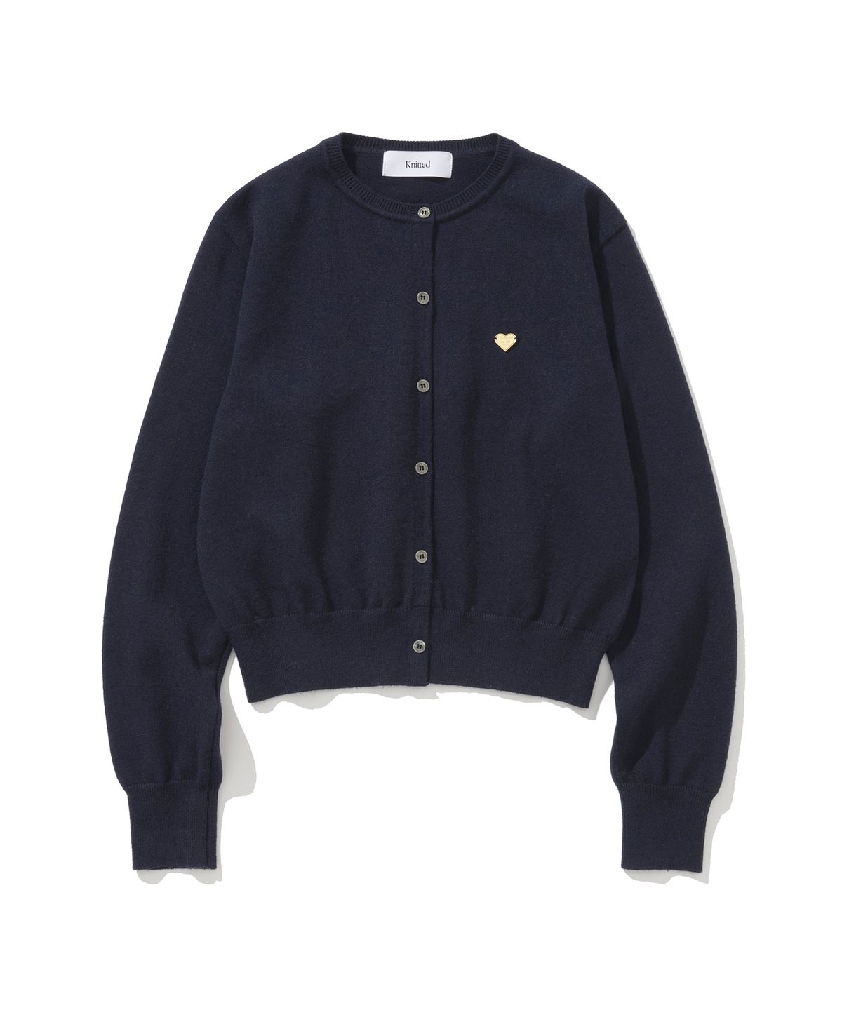 니티드(KNITTED) (W) 베이직 에센셜 워셔블 라운드 가디건 NAVY