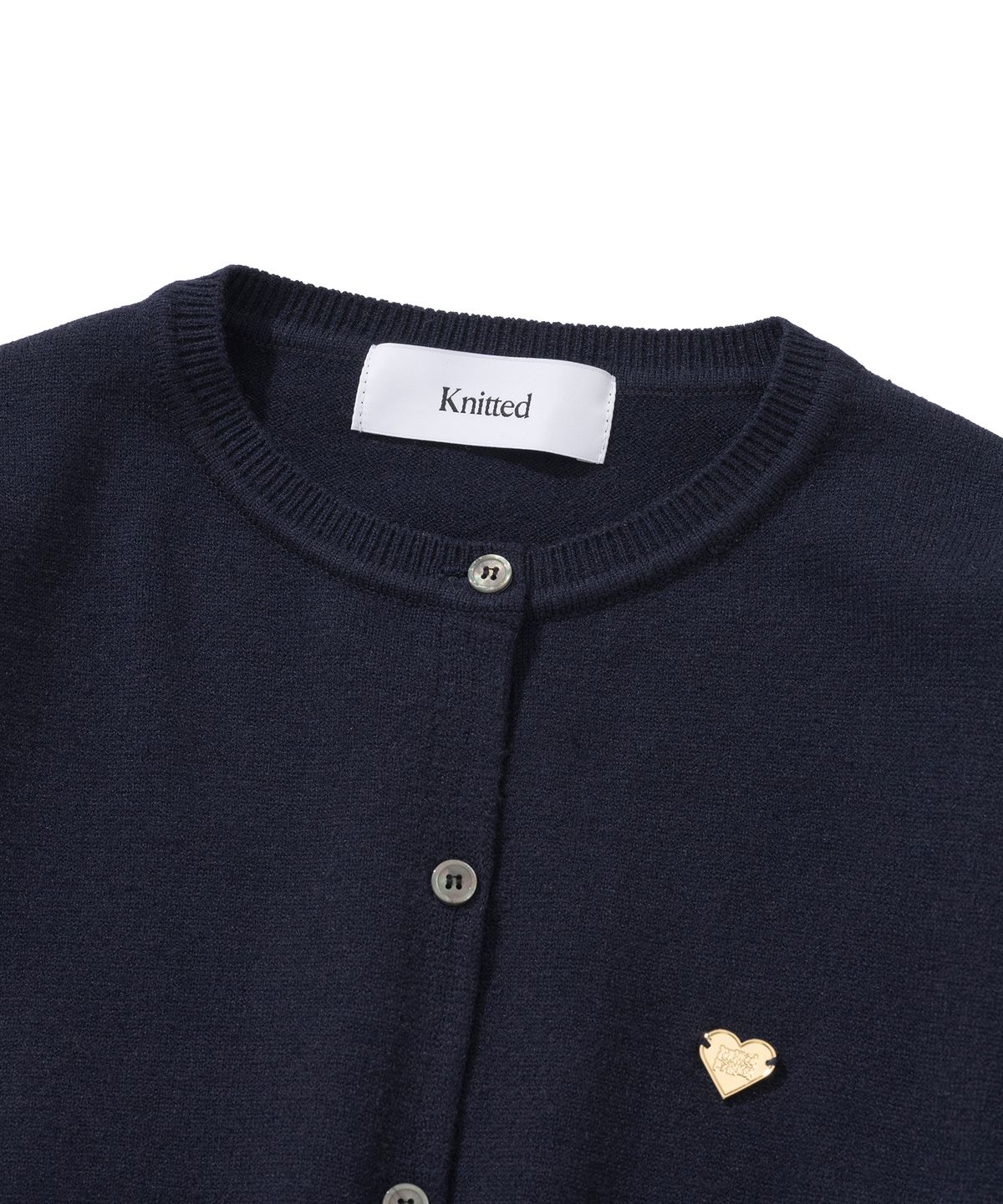 니티드(KNITTED) (W) 베이직 에센셜 워셔블 라운드 가디건 NAVY
