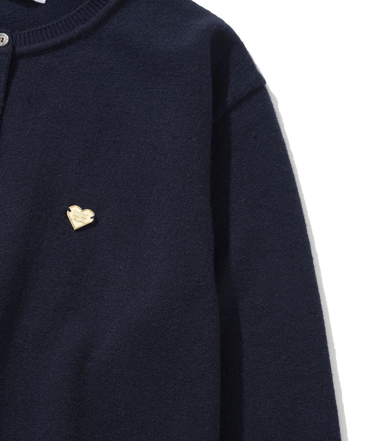 니티드(KNITTED) (W) 베이직 에센셜 워셔블 라운드 가디건 NAVY