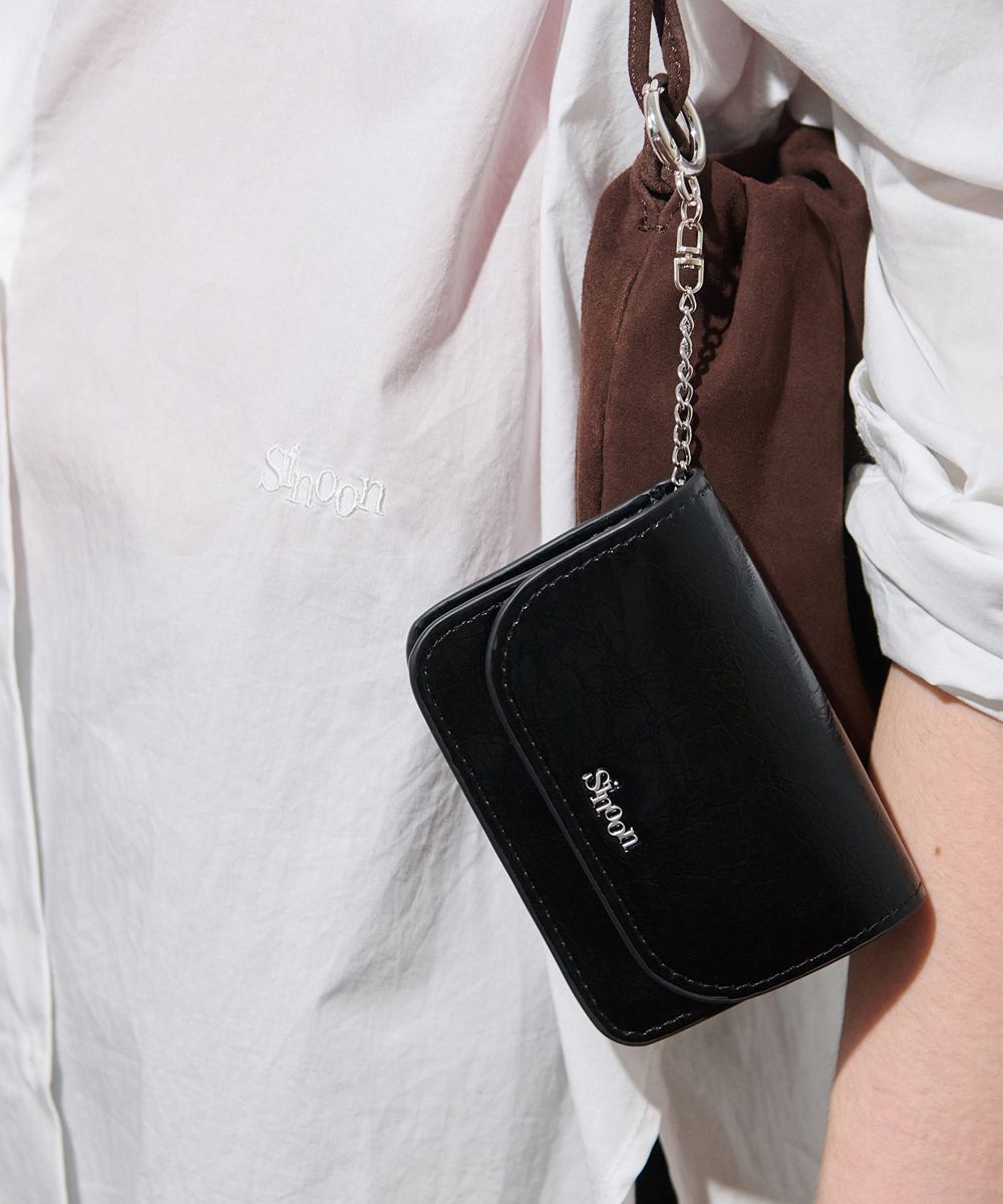 sinoon Logo Card Wallet 二つ折り財布 4color ミニ財布 収納力 MUSINSA公式 | SINOON Sinoon Logo Card Wallet (Black)
