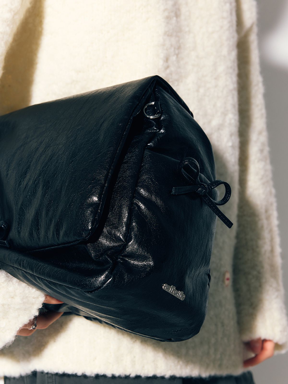 에즈이프 캘리(ASIF CALIE) CALIE RIBBON BIG BAG BLACK