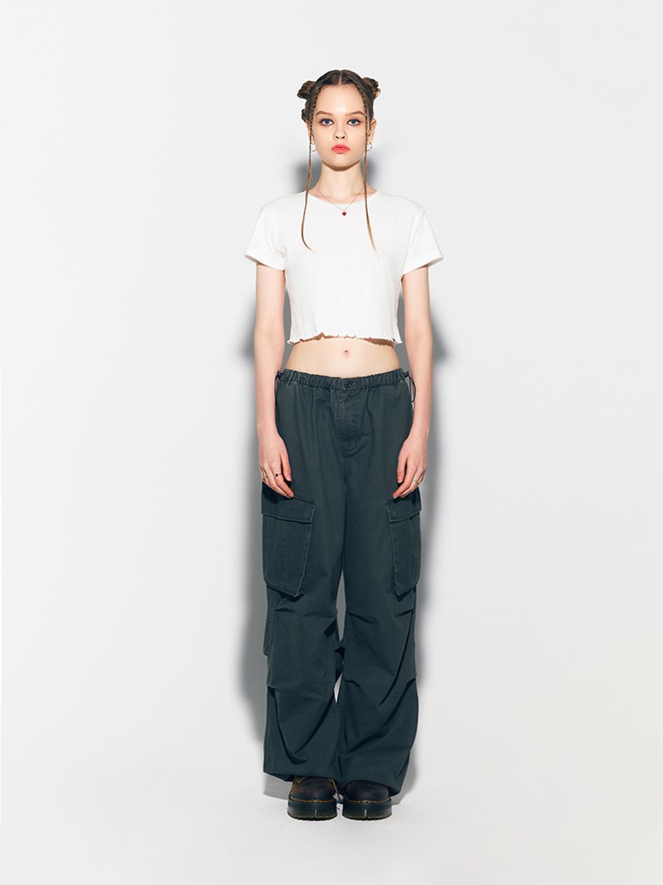 MUSINSA | ASIF CALIE WASH PARACHUTE CARGO PANTS GRAY