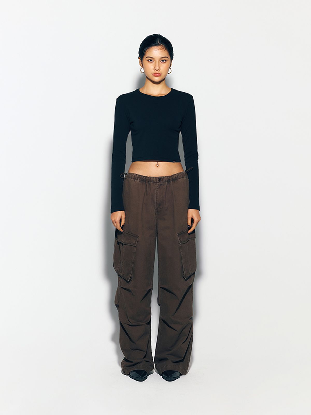 에즈이프 캘리(ASIF CALIE) WASH PARACHUTE CARGO PANTS BROWN