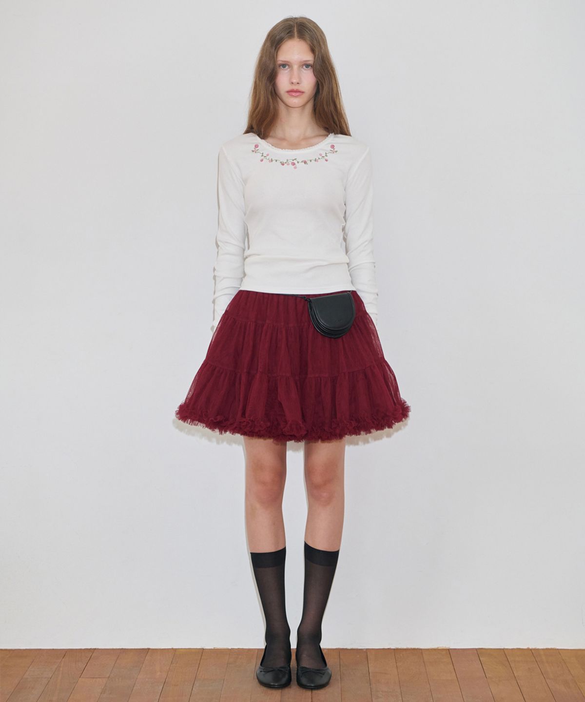 시눈(SINOON) Tute Skirt (Wine)