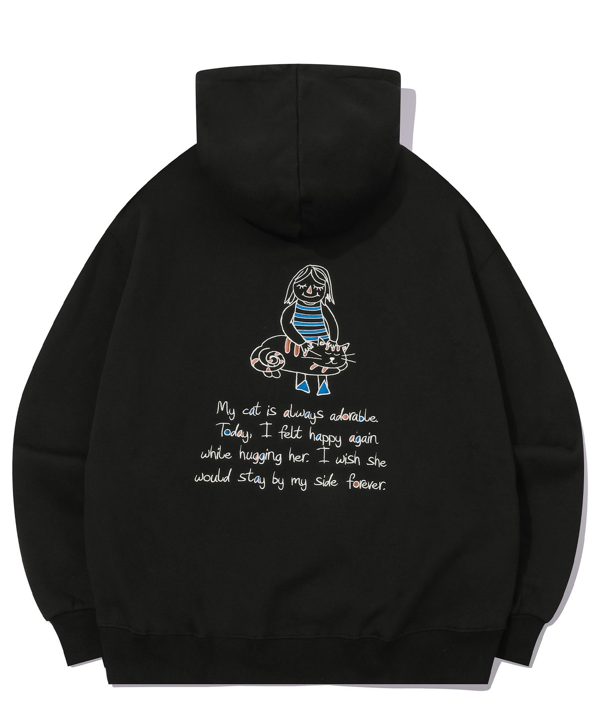 꼼파뇨(CPGN STUDIO) Stay CATS 자수 후드티 블랙