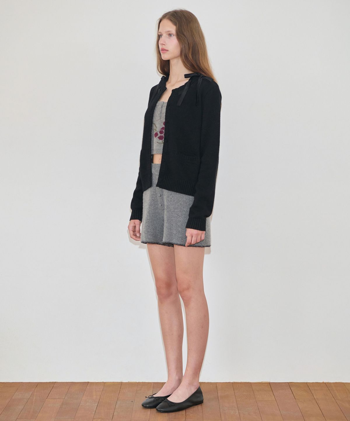 시눈(SINOON) Button Knit Shorts (Melange Grey)