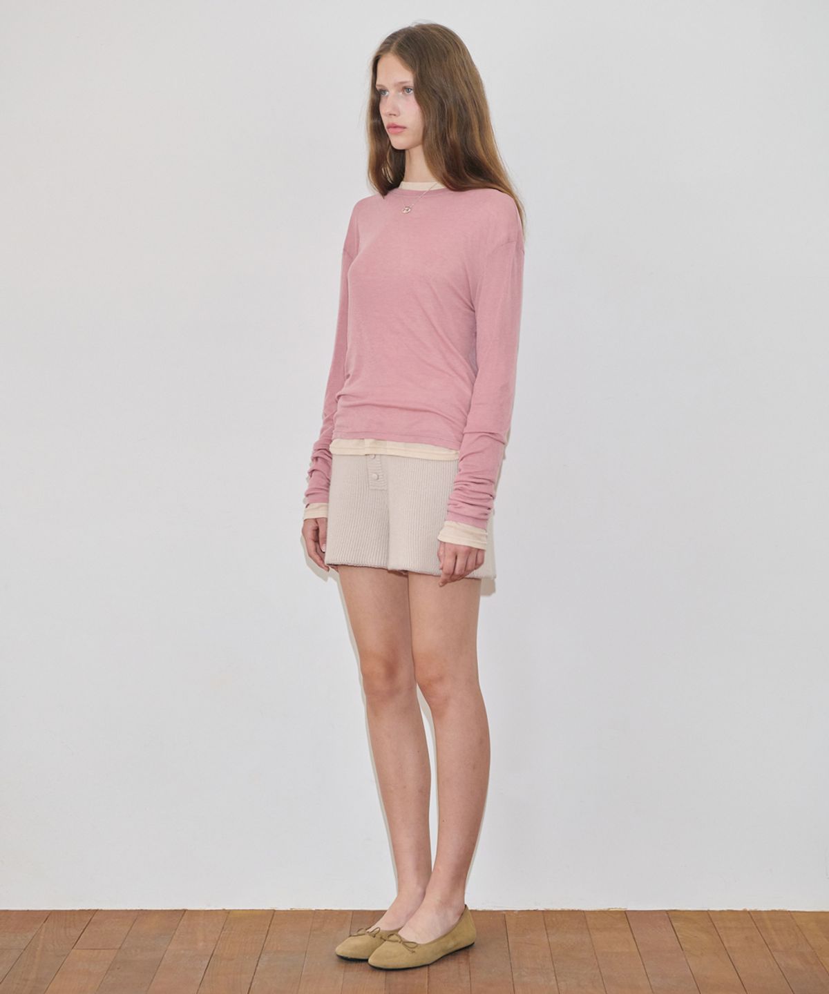 시눈(SINOON) Button Knit Shorts (Greyish Beige)
