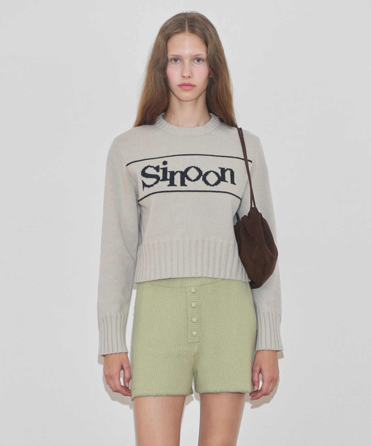시눈(SINOON) Button Knit Shorts (Melon)