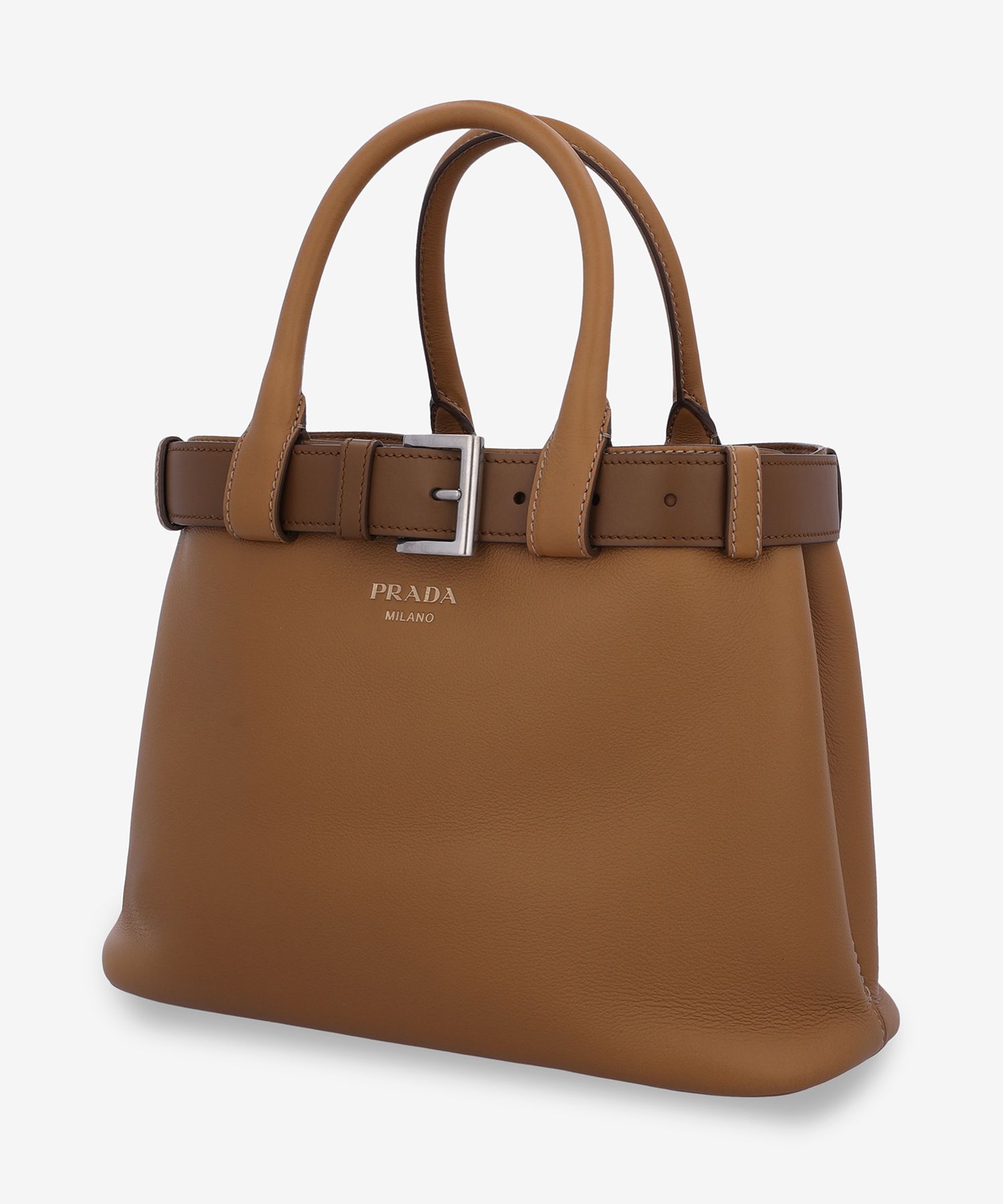 MUSINSA公式 | PRADA Belted Small Buckle Bag - Caramel