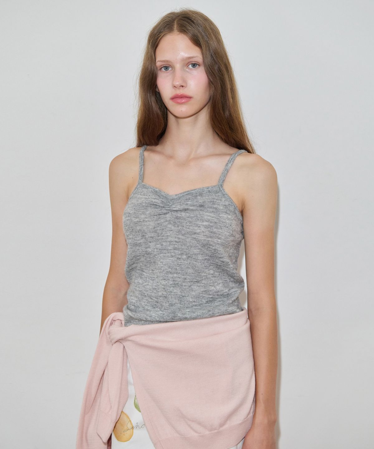 시눈(SINOON) Shirring Knit Sleeveless (Melange Grey)
