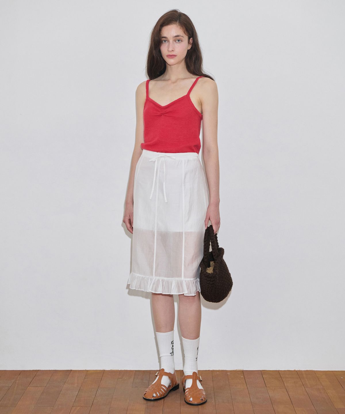 시눈(SINOON) Shirring Knit Sleeveless (Red)
