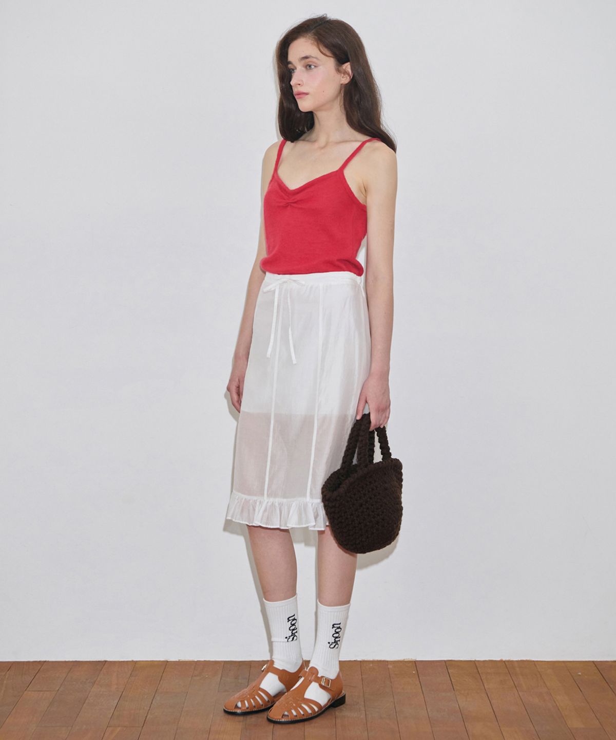시눈(SINOON) Shirring Knit Sleeveless (Red)