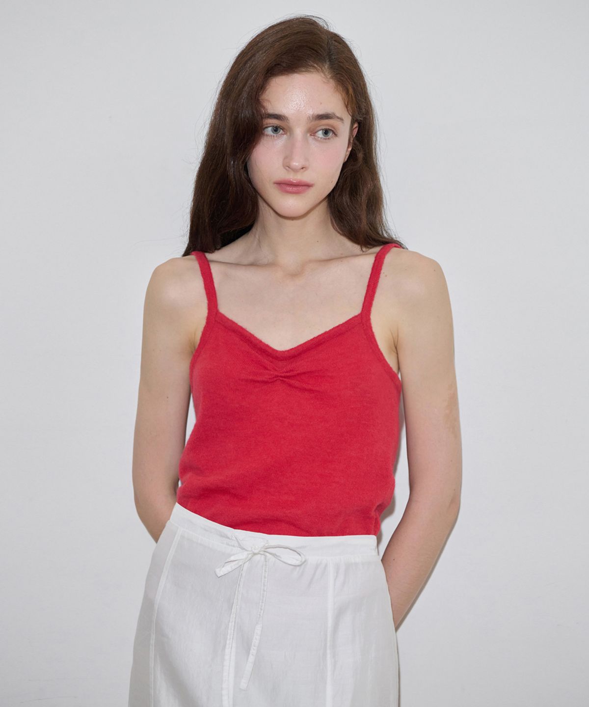 시눈(SINOON) Shirring Knit Sleeveless (Red)
