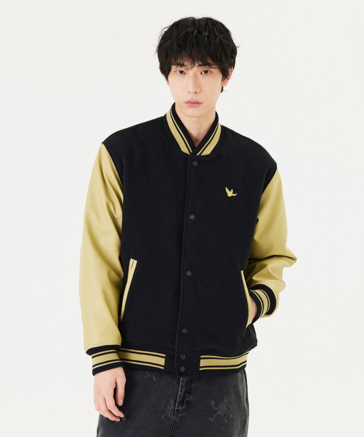 마크곤잘레스(MARK GONZALES) ANGEL VARSITY JACKET - BLACK