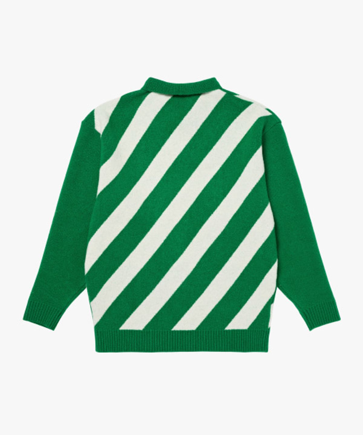 골스튜디오(GOALSTUDIO) EMBLEM COLOR BLOCK COLLAR SWEATER-GREEN