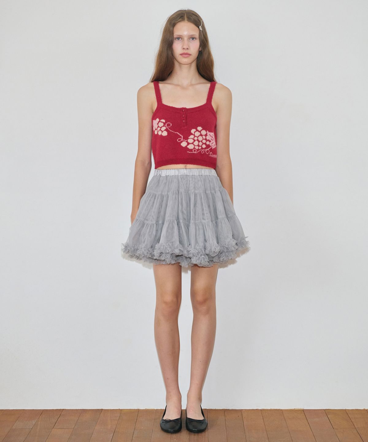 시눈(SINOON) Grape Button Bustier (Red)