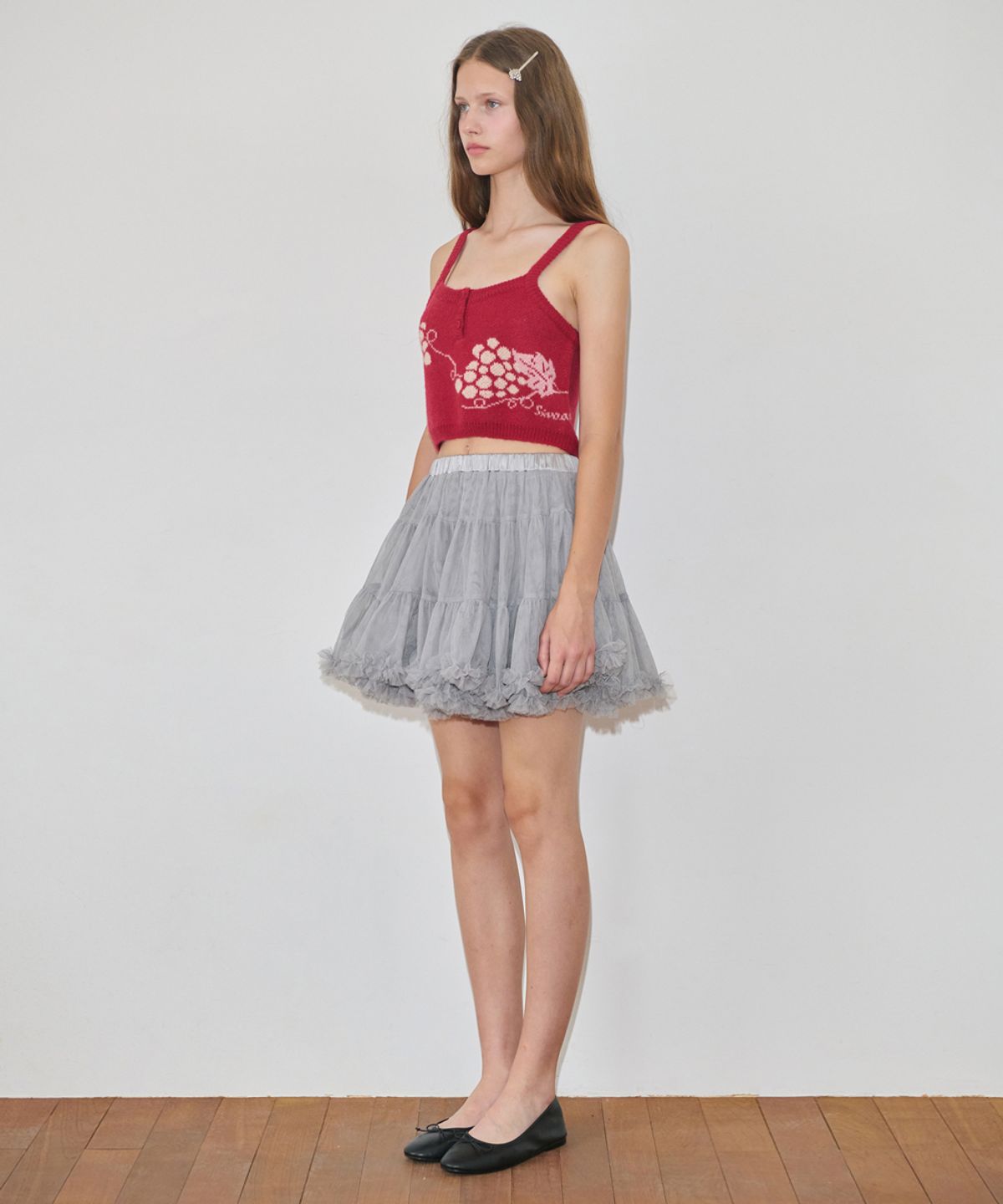시눈(SINOON) Grape Button Bustier (Red)