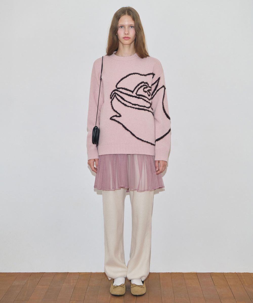 sinoon シヌーン Rose Flower Pullover Knit MUSINSA | SINOON Rose Flower Pullover Knit (Dusty Pink)