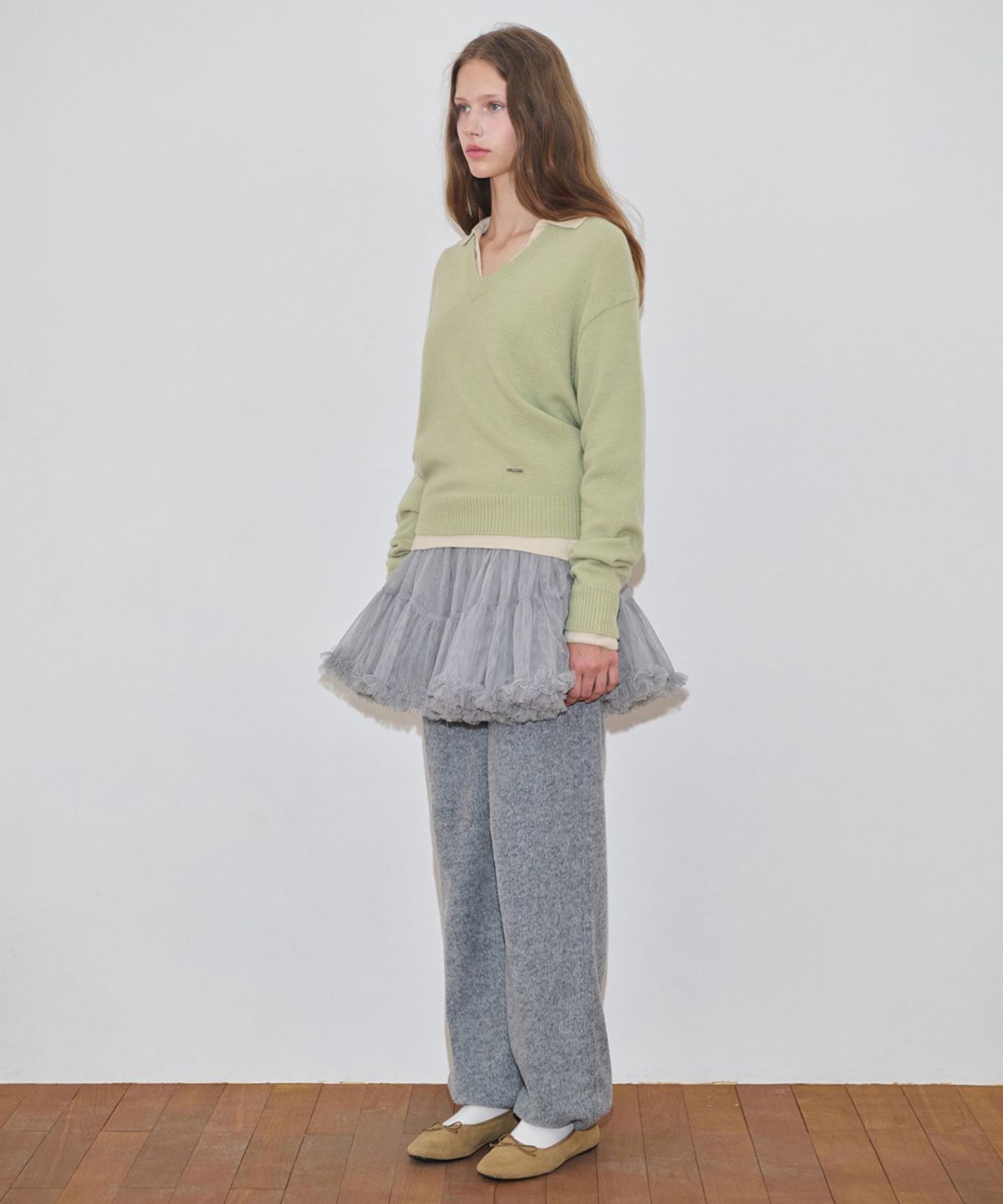 시눈(SINOON) V-Neck Basic Knit (Melon)