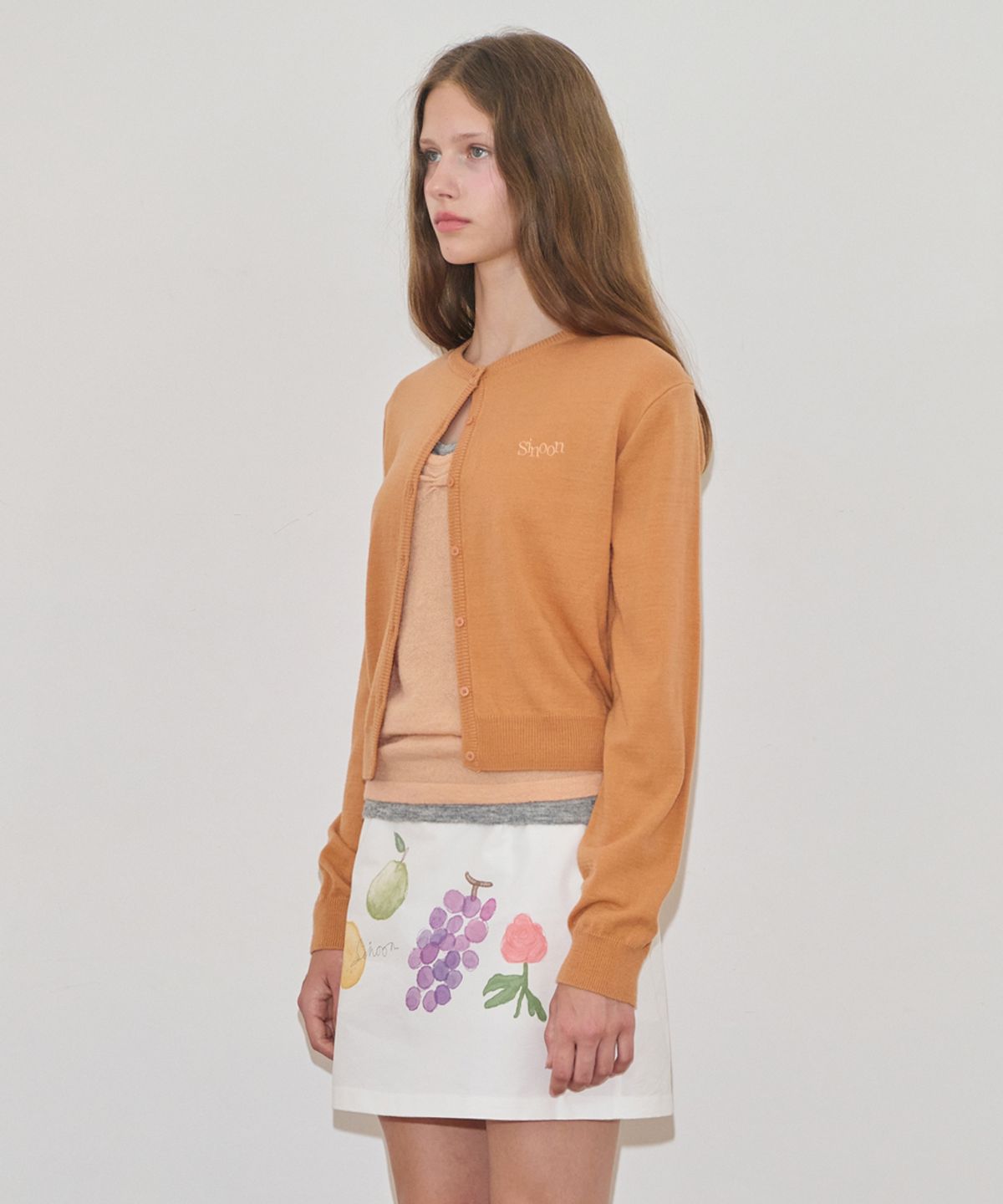 시눈(SINOON) Sinoon Logo Cardigan (Apricot)