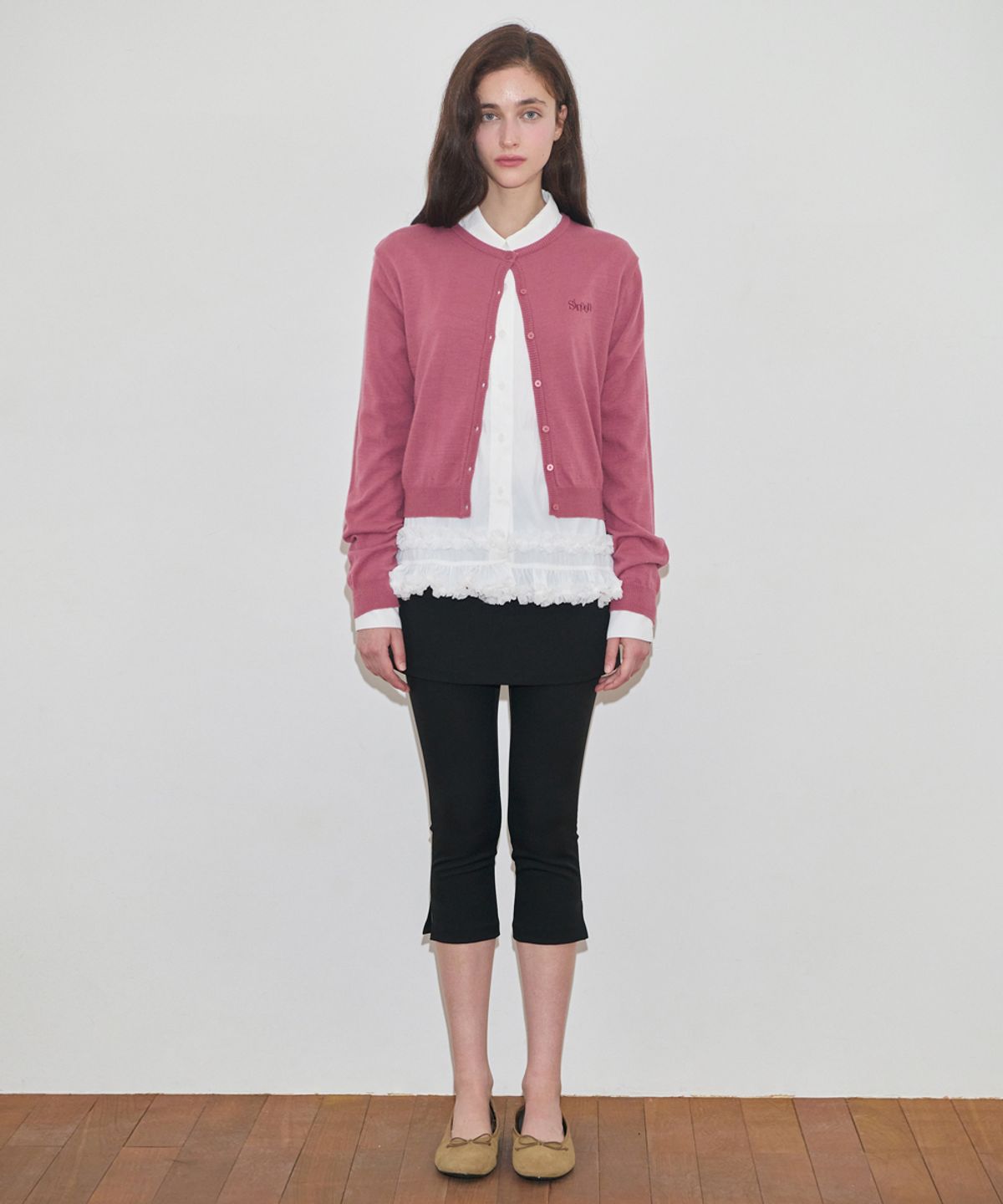 시눈(SINOON) Sinoon Logo Cardigan (Rose)