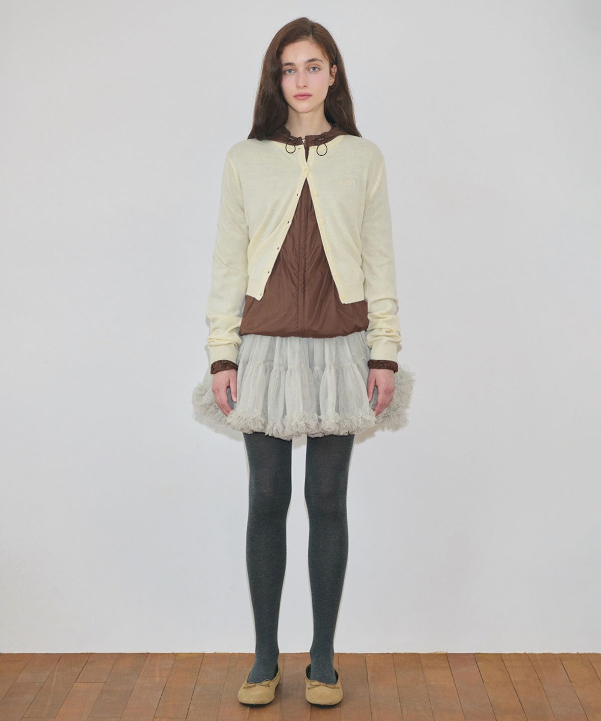 시눈(SINOON) Sinoon Logo Cardigan (Pale Yellow)