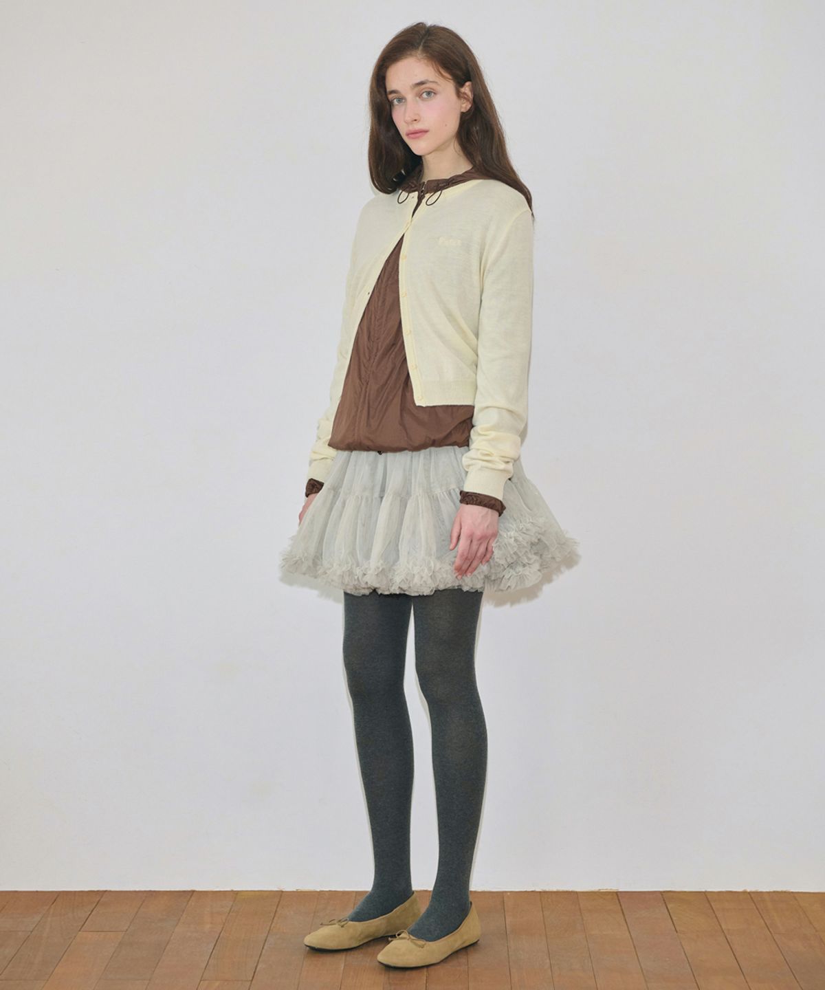 시눈(SINOON) Sinoon Logo Cardigan (Pale Yellow)