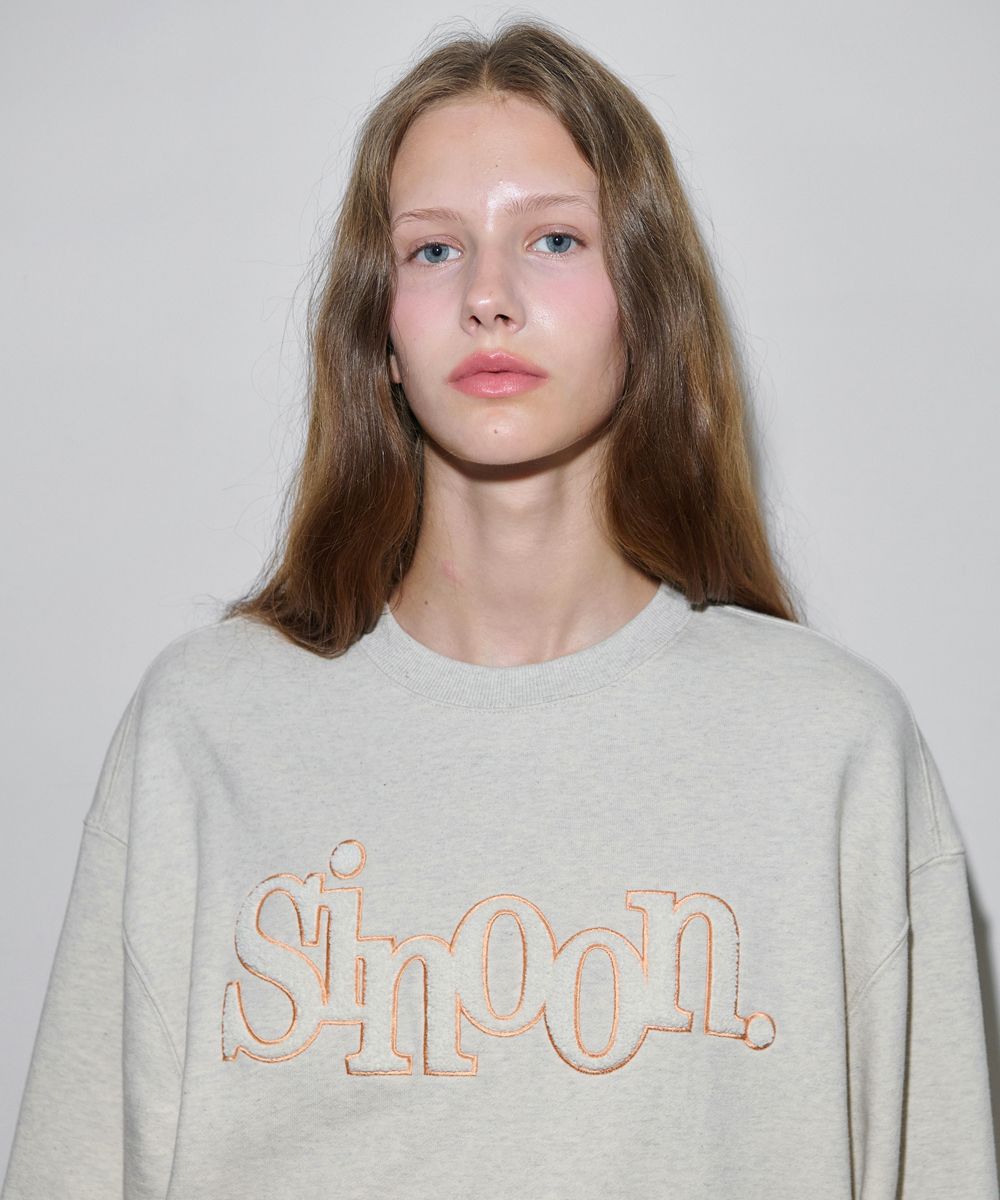 MUSINSA | SINOON Boucle Logo Sweatshirt (Oatmeal)