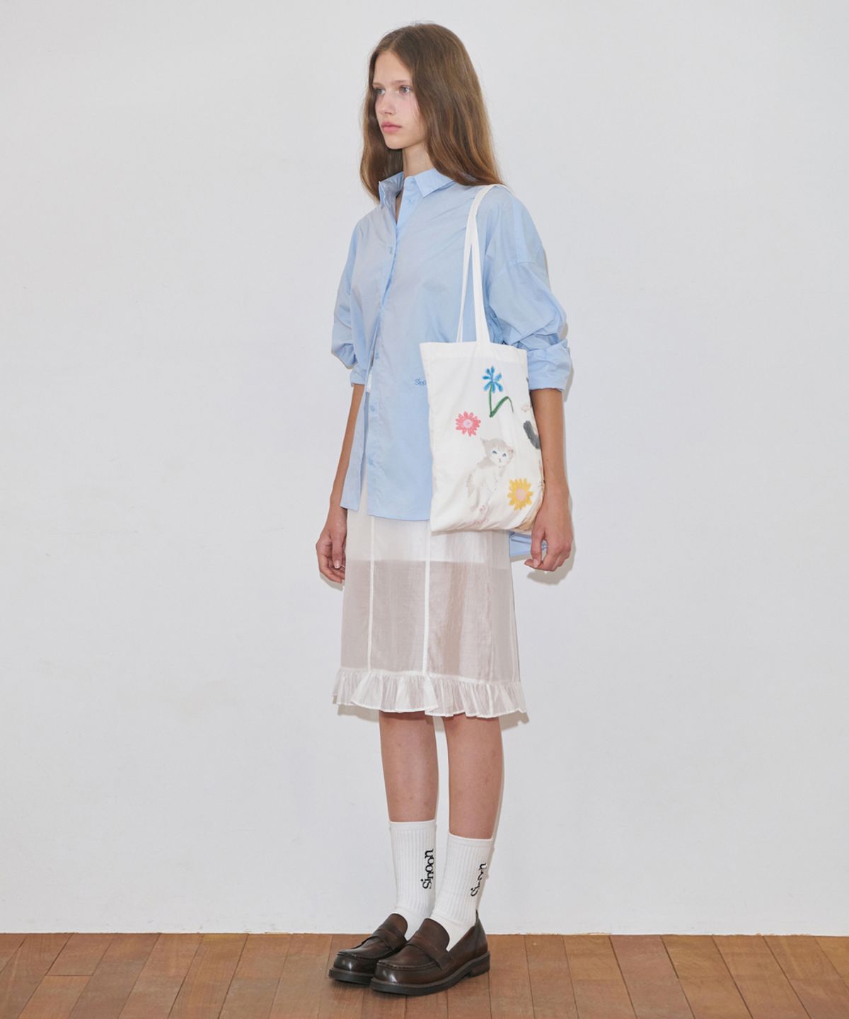 시눈(SINOON) Basic Over Fit Shirt (Blue)