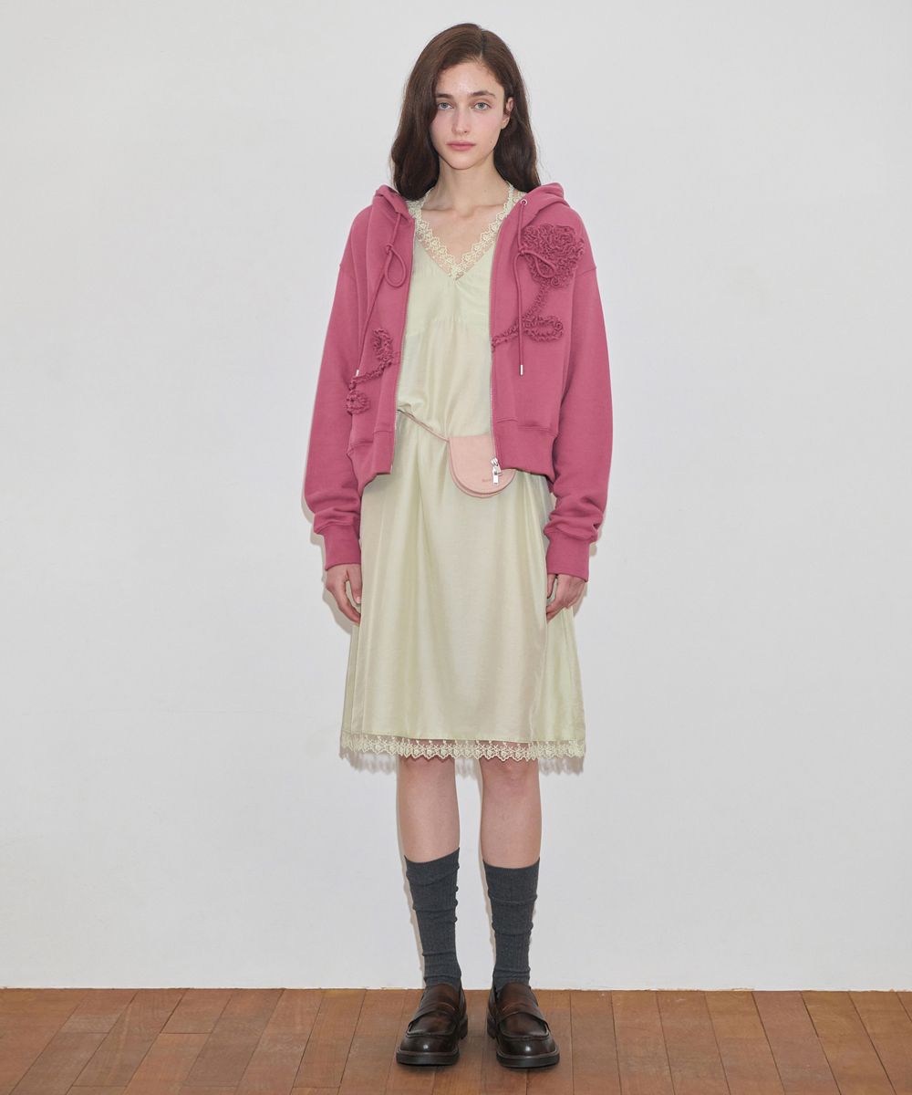 トップス SINOON Rose Frill Hoodie Zipup Buter MUSINSA | SINOON Rose Frill Hoodie Zipup (Rose)