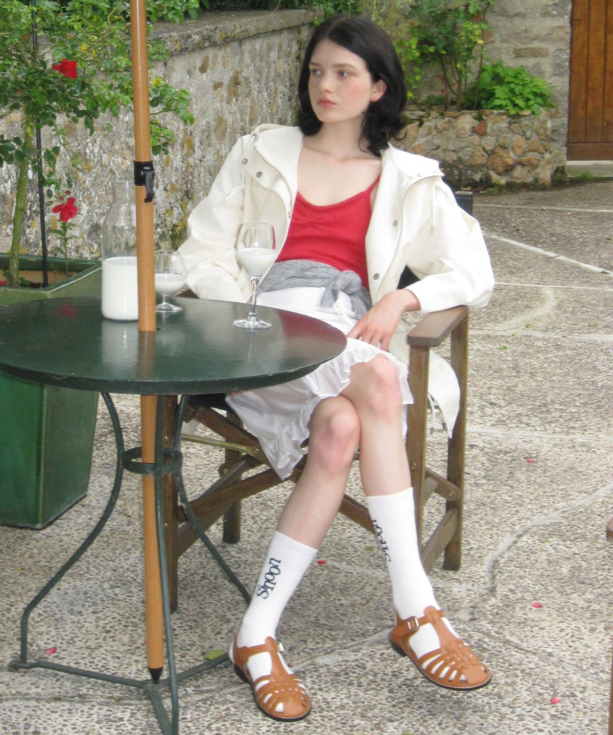 시눈(SINOON) Raglan Hoodie Jacket (Cream)