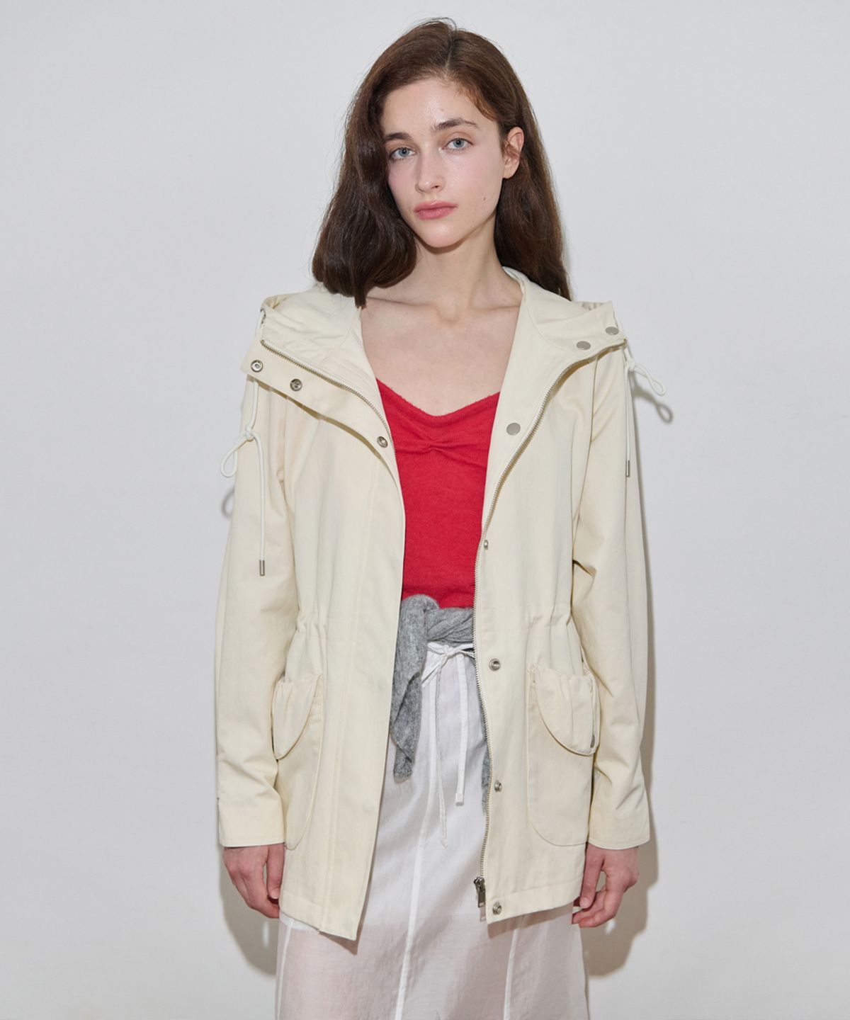 시눈(SINOON) Raglan Hoodie Jacket (Cream)