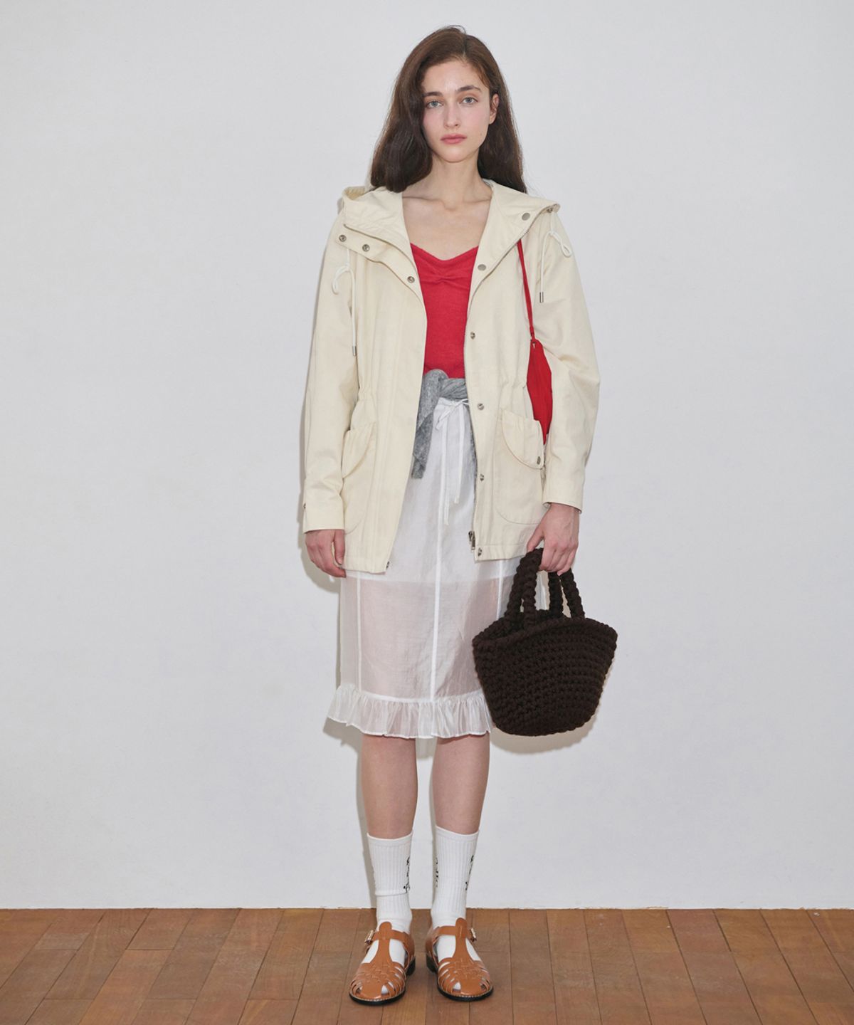 시눈(SINOON) Raglan Hoodie Jacket (Cream)