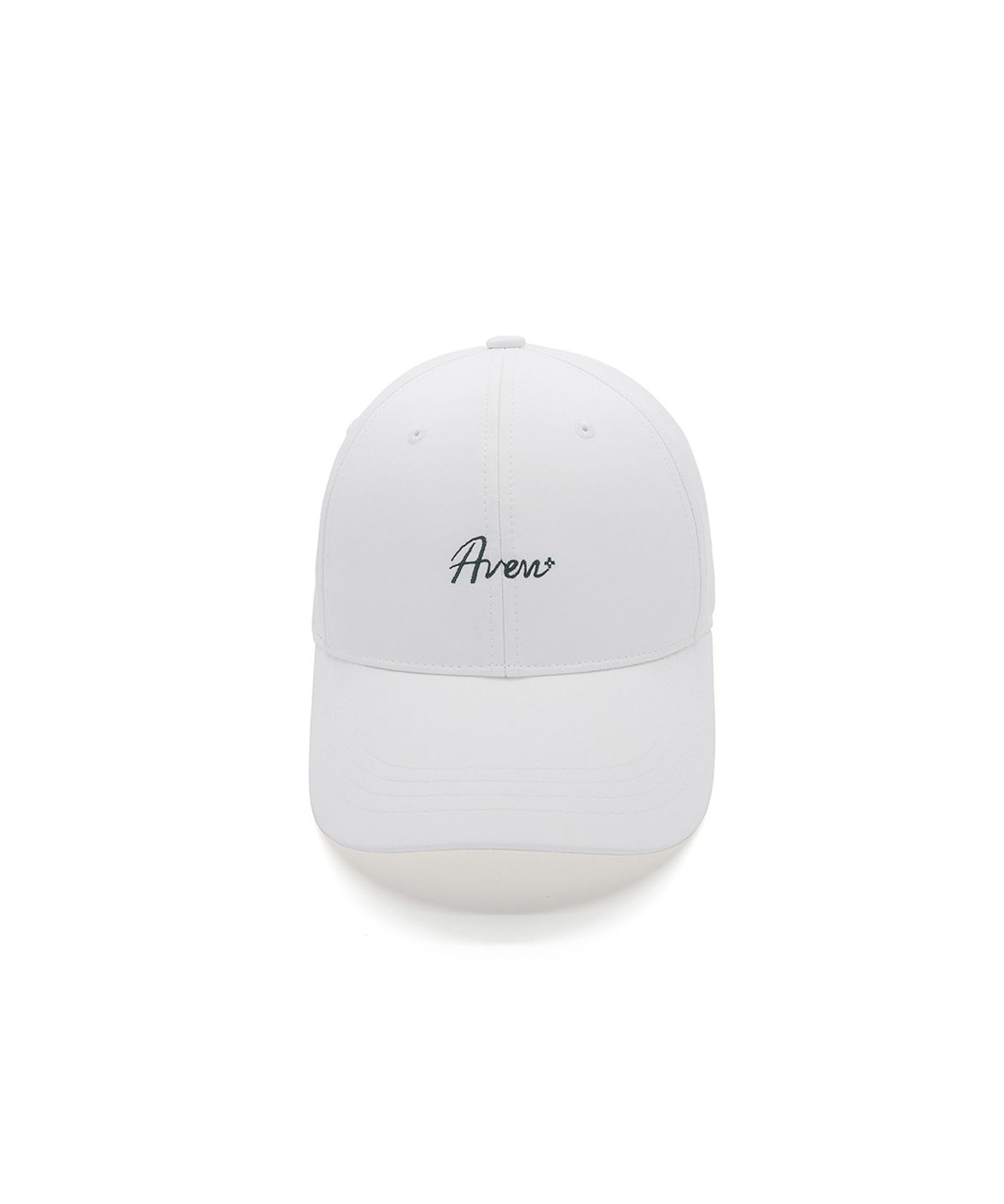 에이븐(AVEN) 컬시브 자수 볼캡 화이트 (그린 로고)