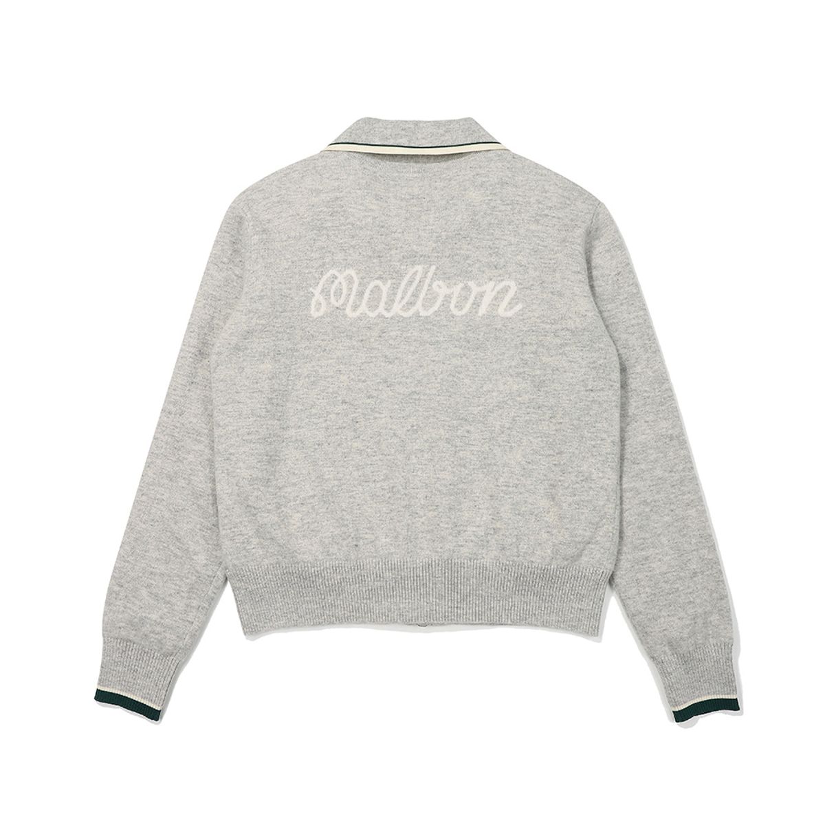 말본 골프(MALBON GOLF) 울 하이넥 집업 방풍 가디건 MELANGE GRAY (WOMAN)