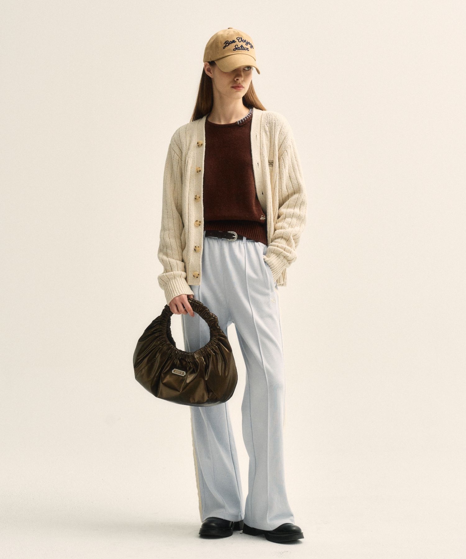 MUSINSA | SATUR Bon Voyage 5 Panel Ball Cap Beige