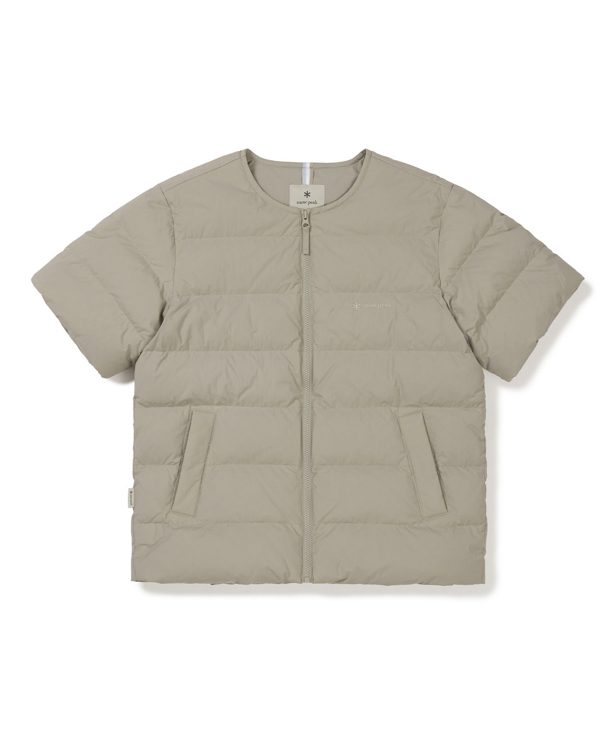 스노우피크 어패럴(SNOWPEAK APPAREL) 랜드에어 반팔 경량 다운 자켓 (S24WMLDJ51) Beige Gray